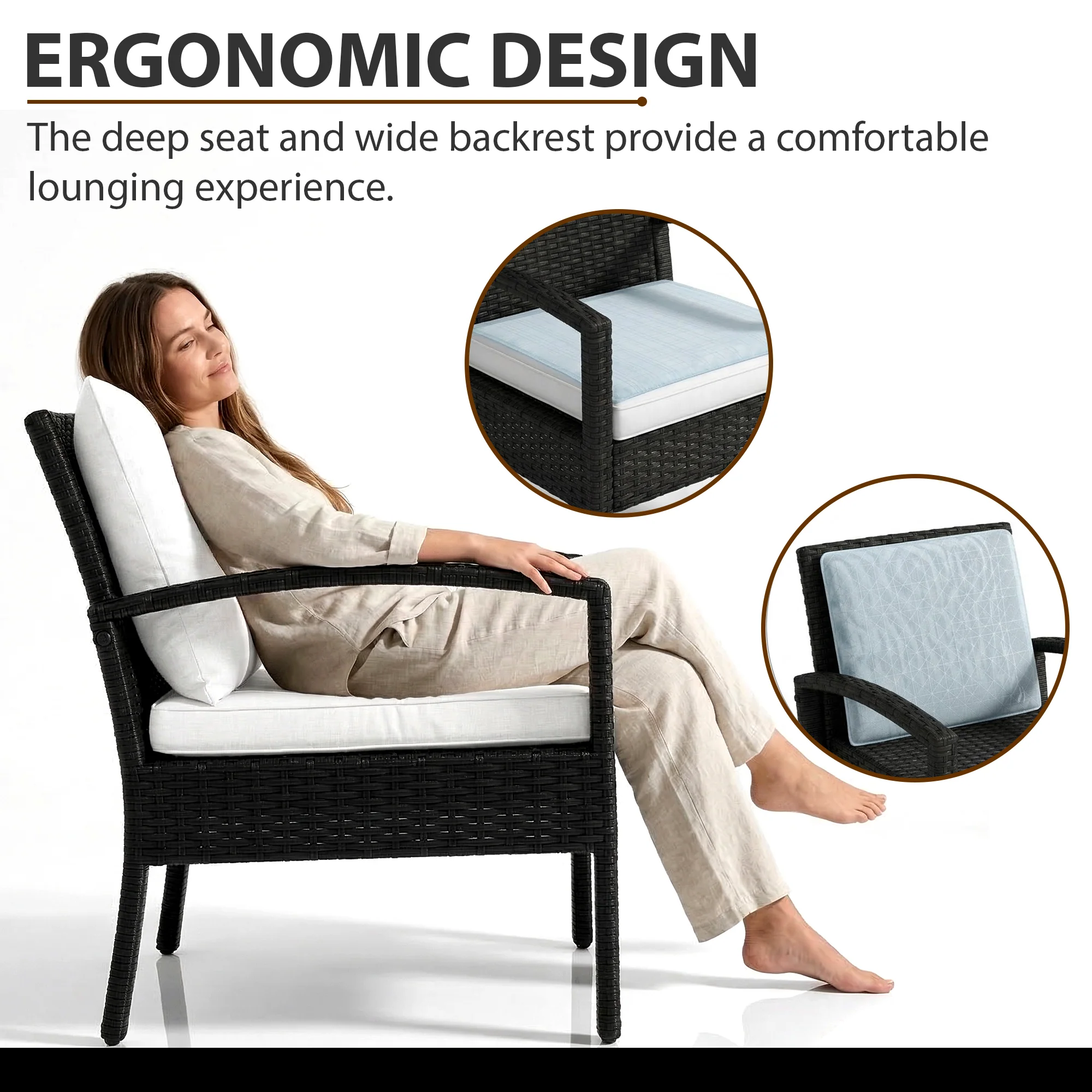 Ignacio Outdoor Patio Seating Set 2 Chairs and 1 Table Set - Image 6