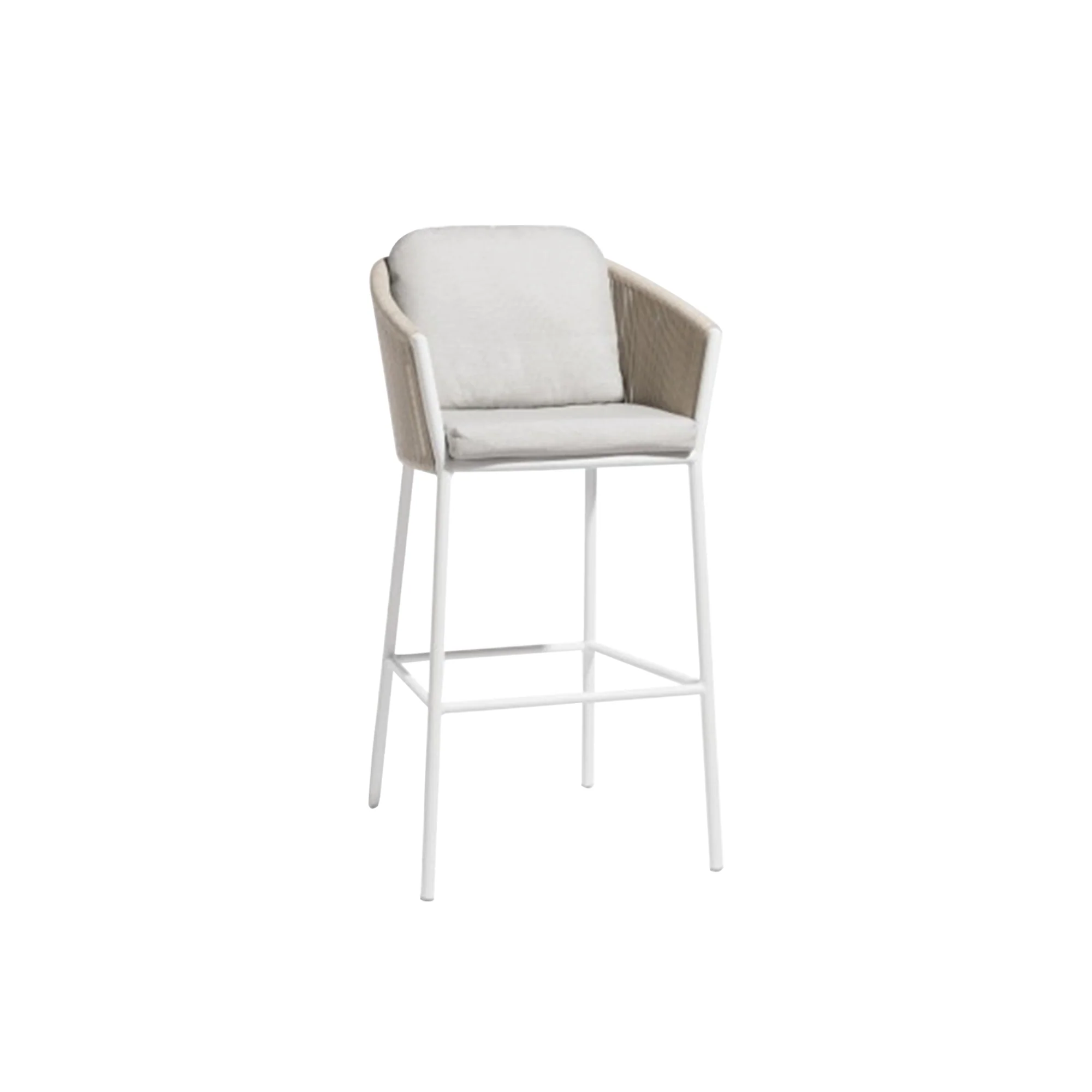 Ince Outdoor Patio Bar Chair 2 Chair For Balcony Braided & Rope - Image 2