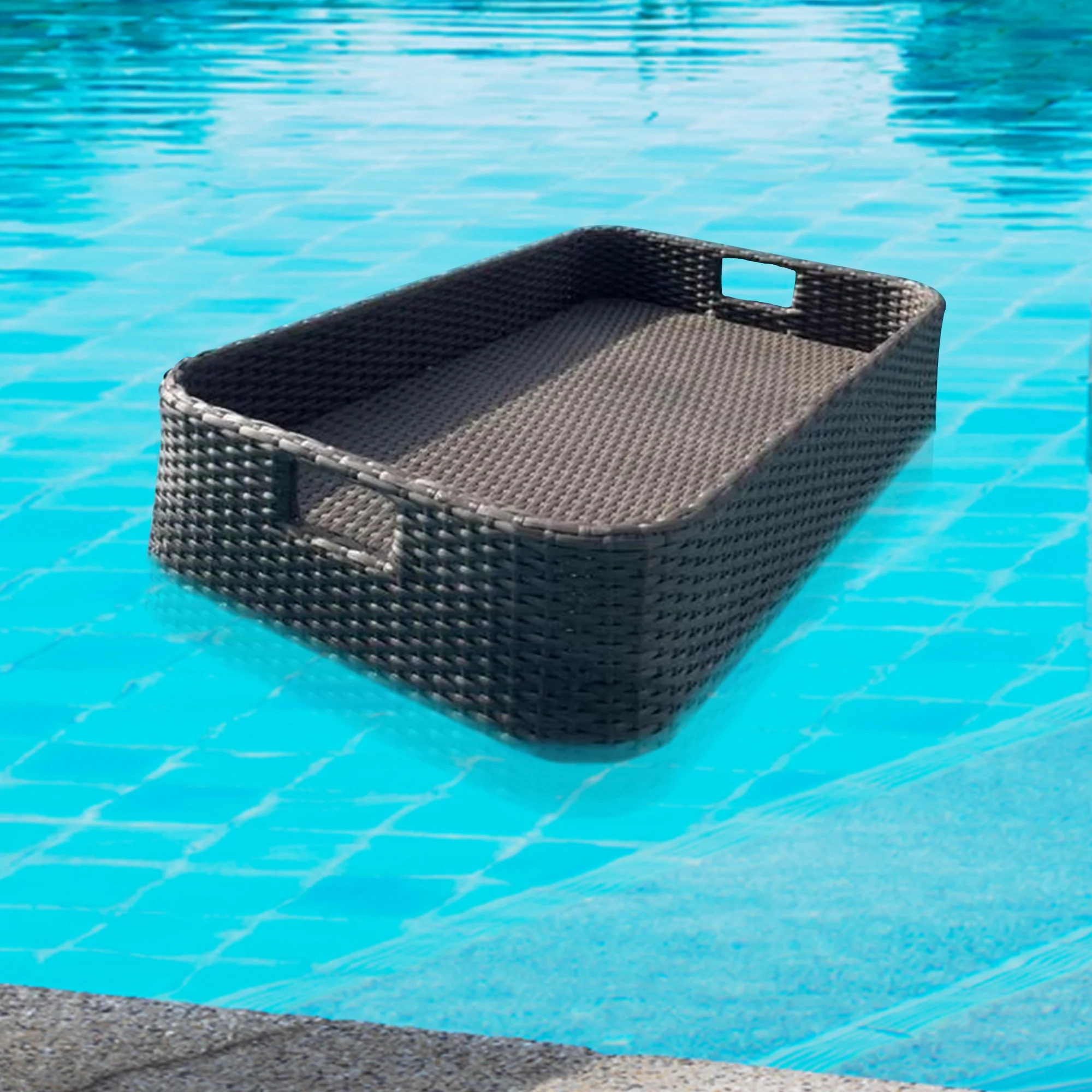 Jaime Luxury Floating Serving Tray For Swimming Pool -  Black ( Rectangle ) - Image 3