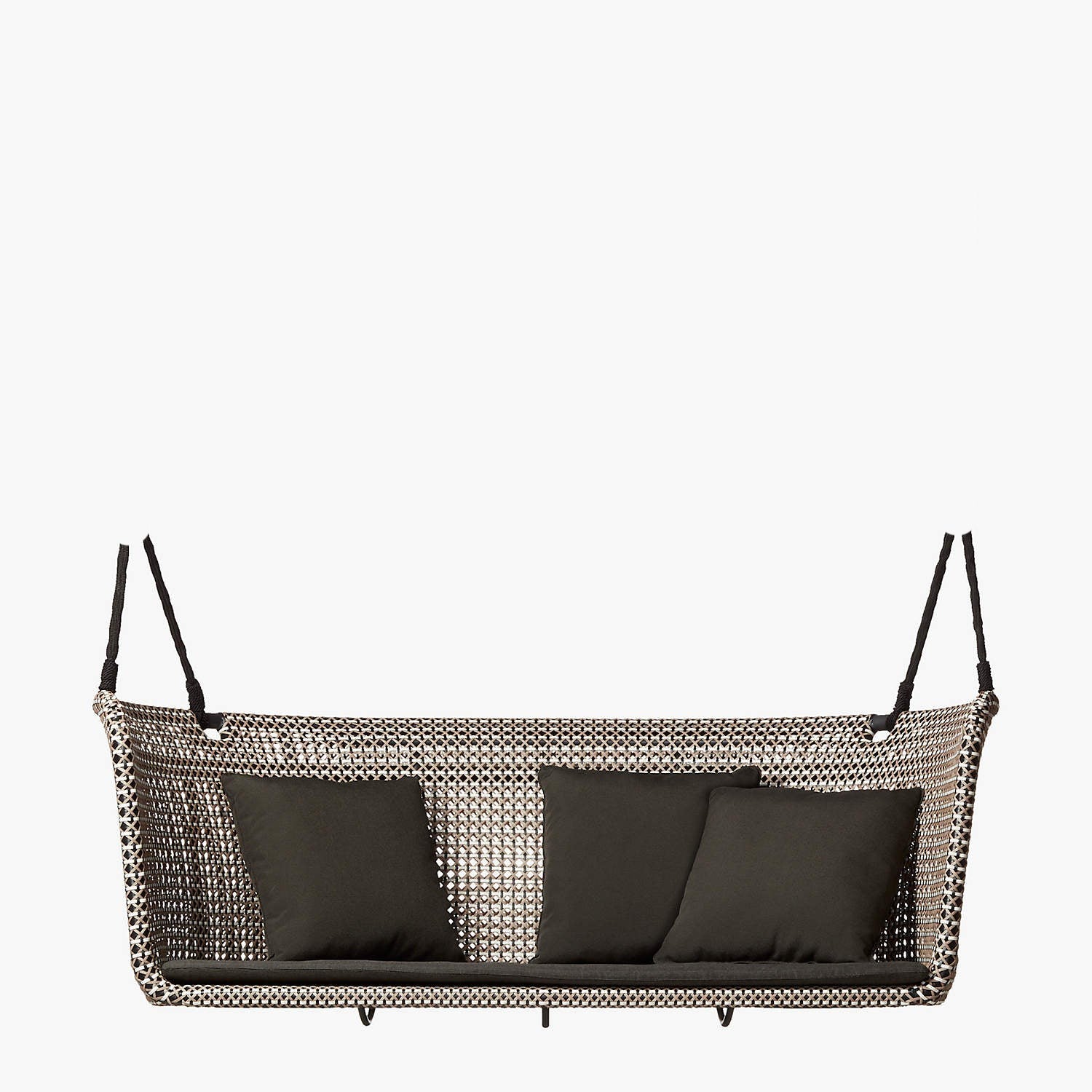 Kivar Double Seater Hanging Swing Without Stand For Balcony , Garden Swing (Brown, Light Brown, White) - Image 3
