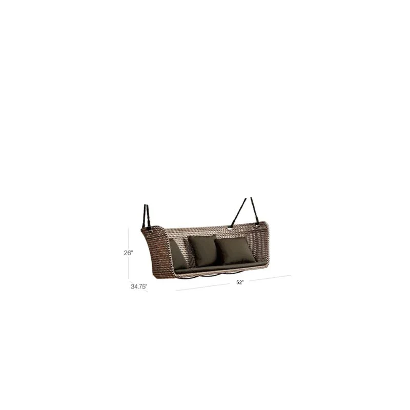 Kivar Double Seater Hanging Swing Without Stand For Balcony , Garden Swing (Brown, Light Brown, White) - Image 7