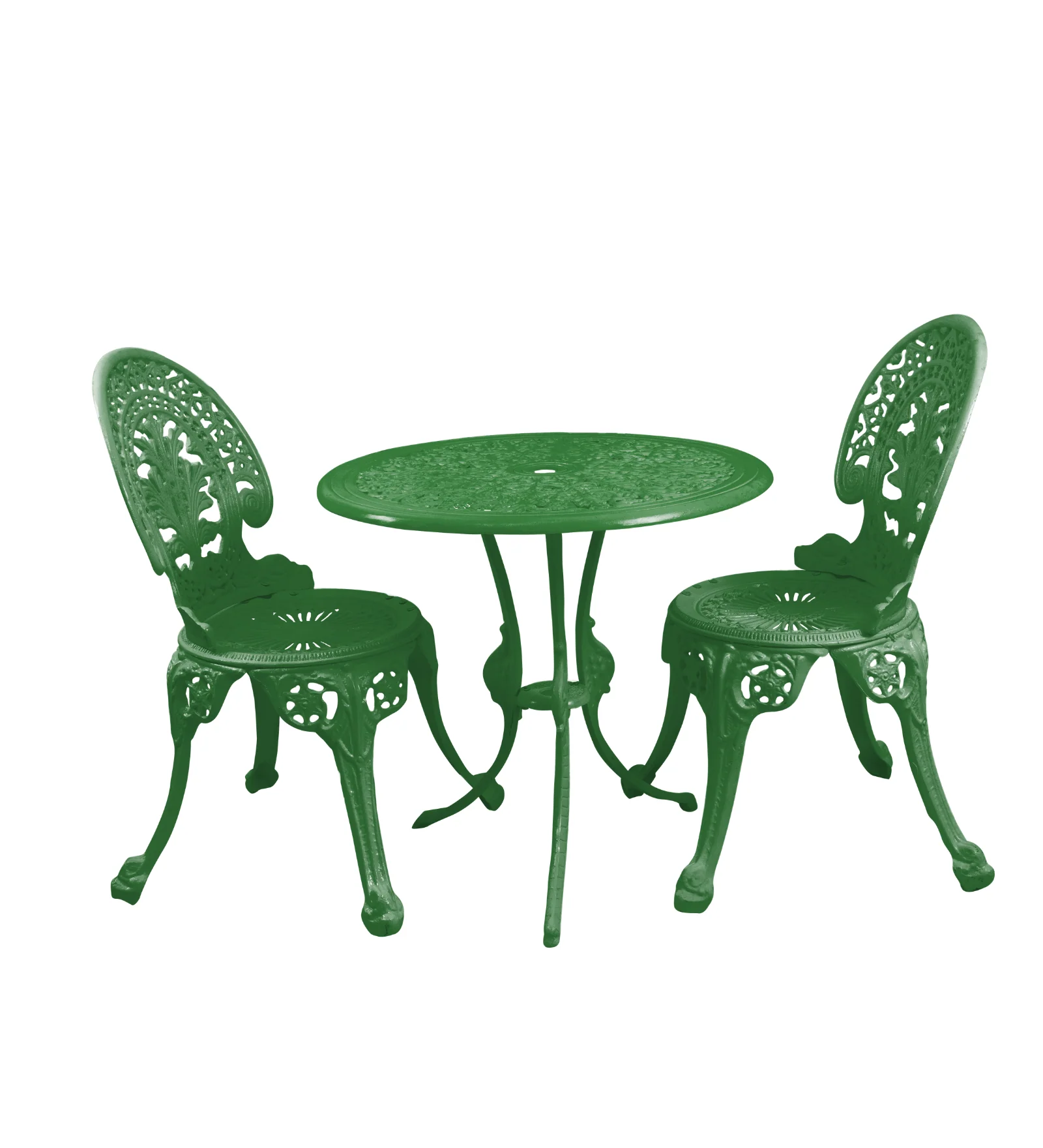 KIYA Cast Aluminium Garden Patio Seating 2 Chair and 1 Table Set - Image 11
