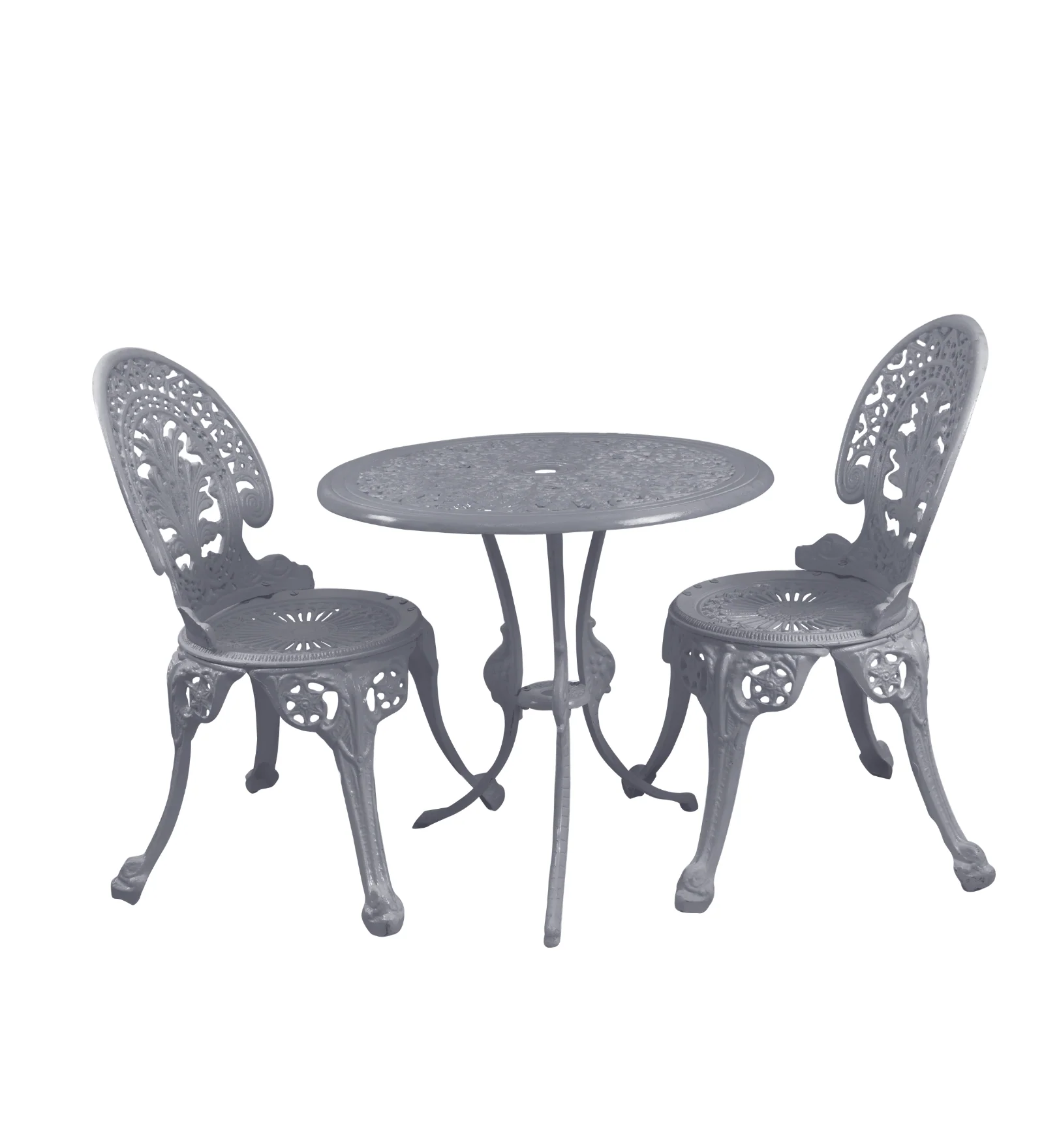 KIYA Cast Aluminium Garden Patio Seating 2 Chair and 1 Table Set - Image 13