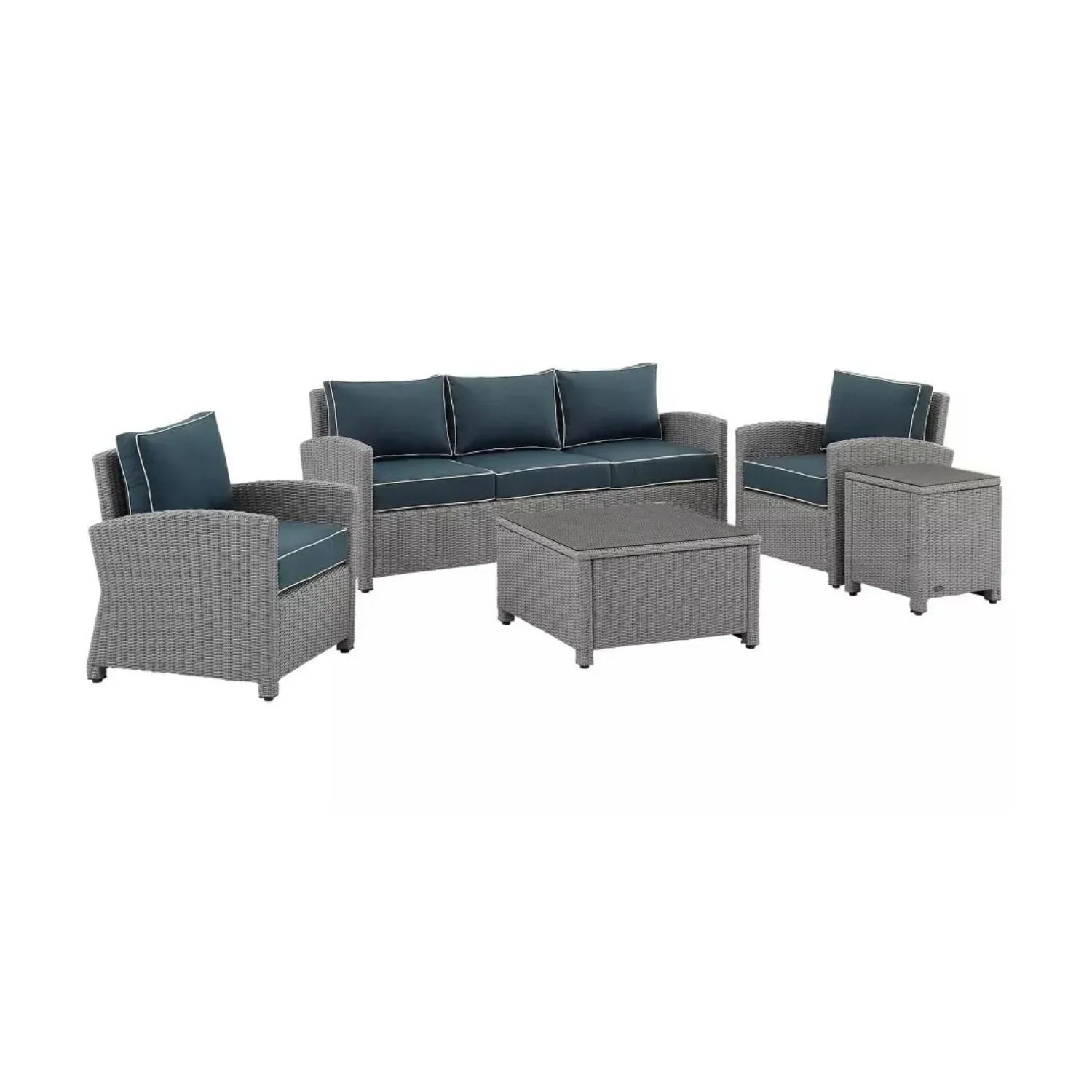 Krane Outdoor Garden Balcony Sofa Set 3 Seater, 2 Single seater, 1 Side table and 1 Center Table Conversation Set (Grey) - Image 8
