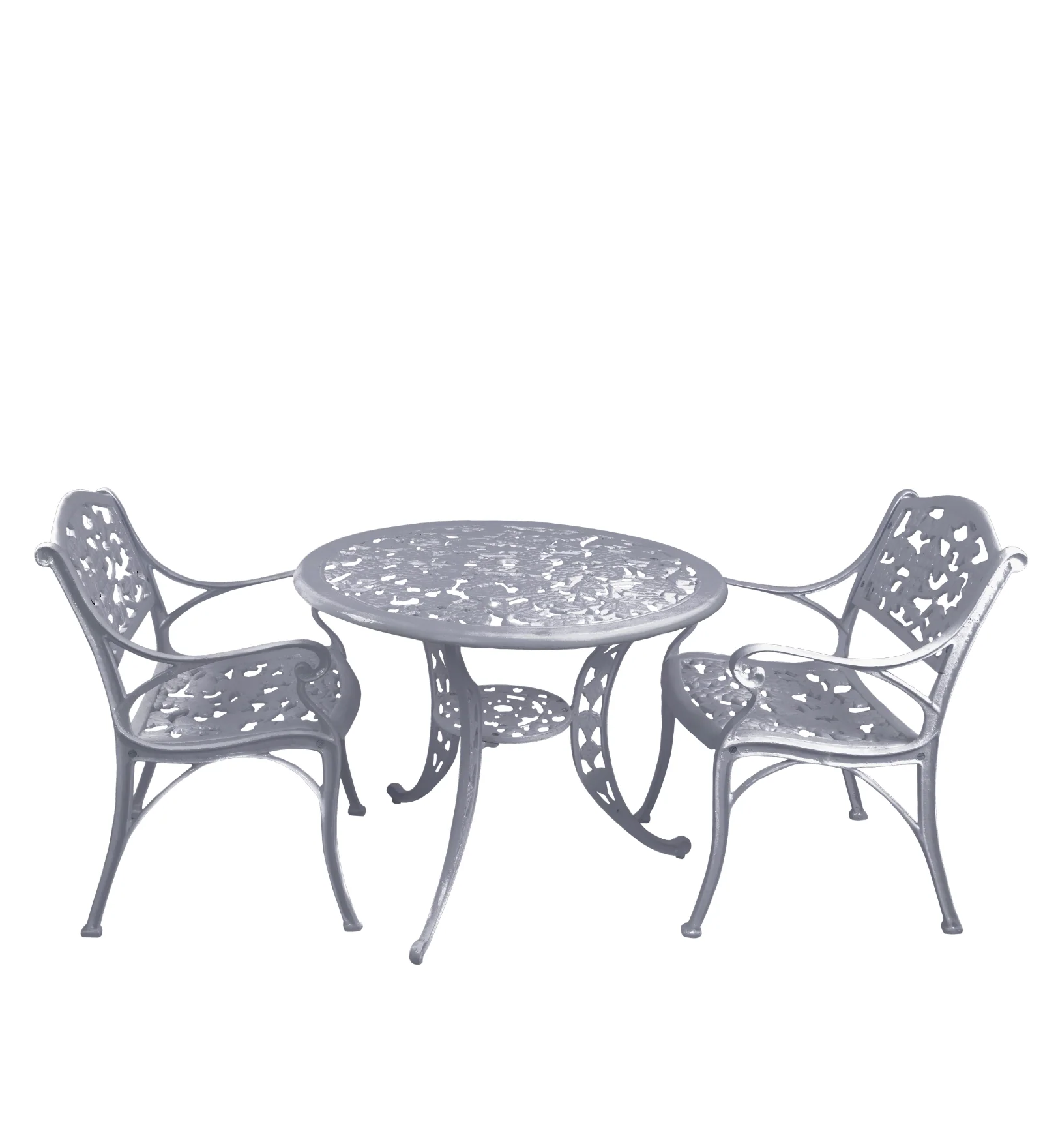 Lenz Cast Aluminium Garden Patio Seating 2 Chair and 1 Table Set - Image 11