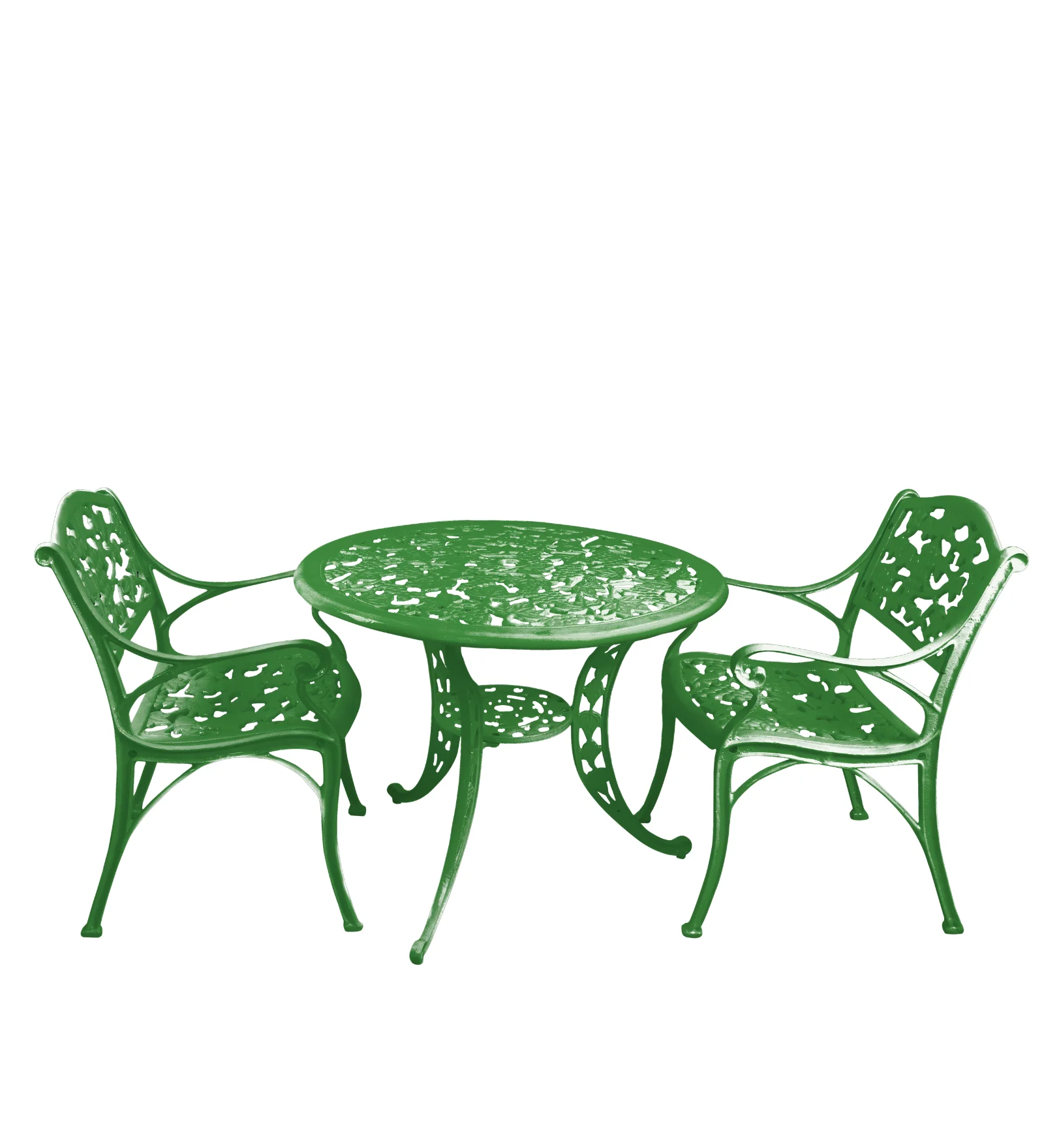 Lenz Cast Aluminium Garden Patio Seating 2 Chair and 1 Table Set - Image 12