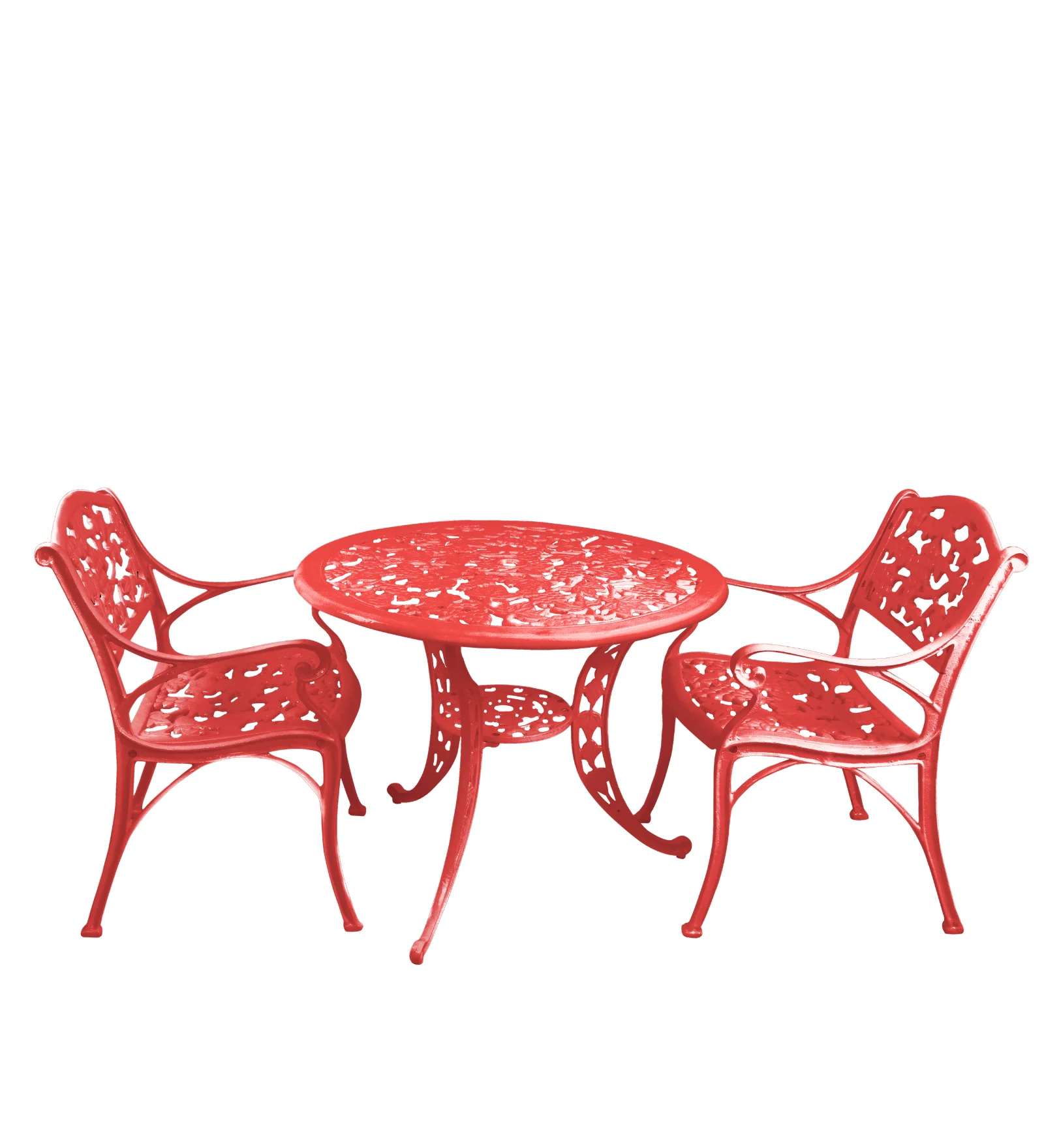 Lenz Cast Aluminium Garden Patio Seating 2 Chair and 1 Table Set - Image 13