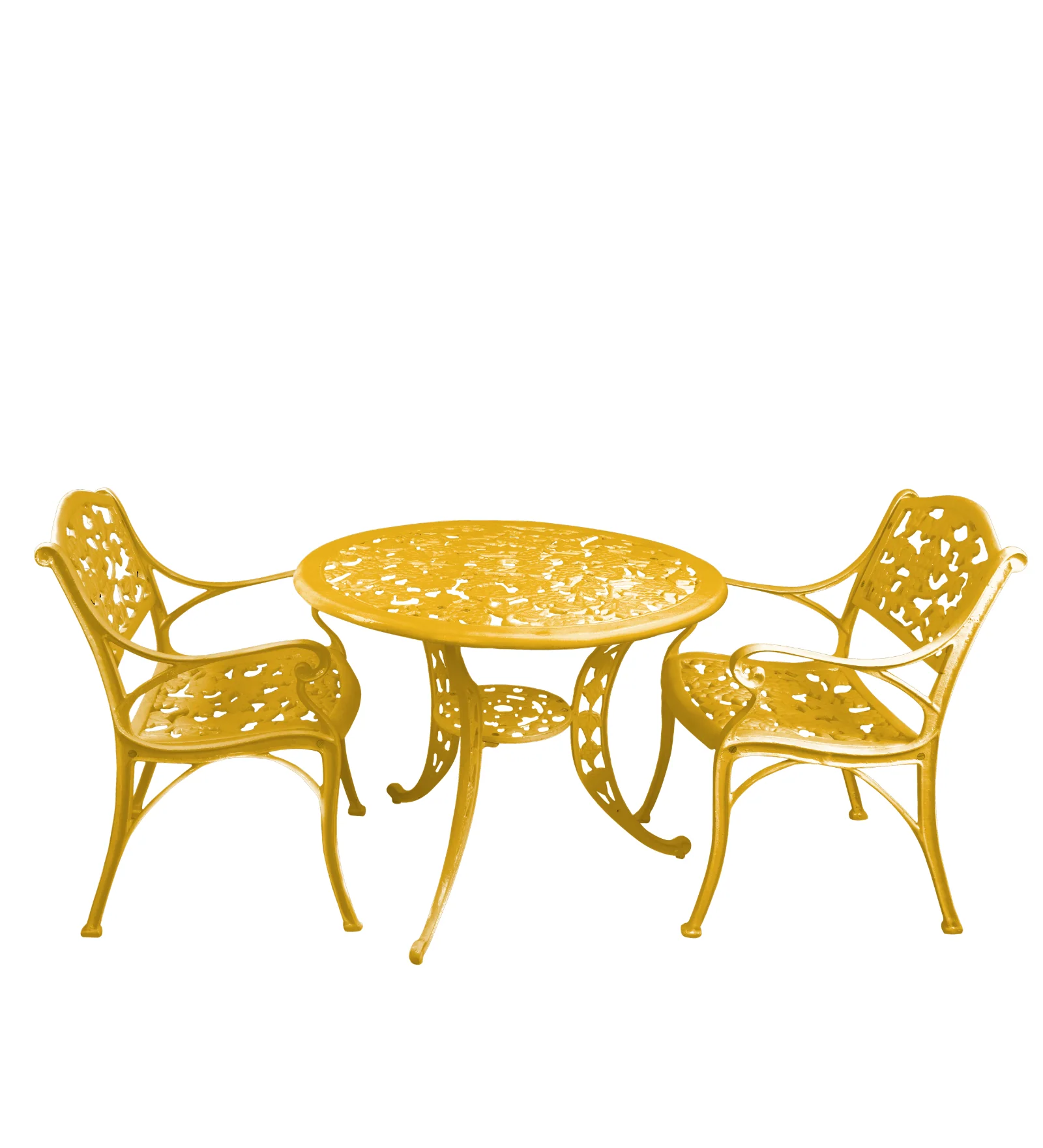 Lenz Cast Aluminium Garden Patio Seating 2 Chair and 1 Table Set - Image 14