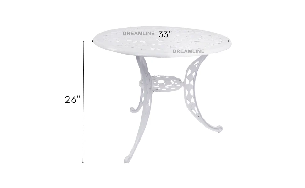 Lenz Cast Aluminium Garden Patio Seating 2 Chair and 1 Table Set - Image 8