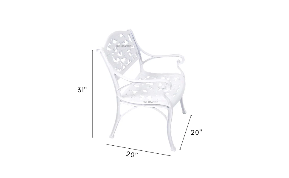 Lenz Cast Aluminium Garden Patio Seating 2 Chair and 1 Table Set - Image 9