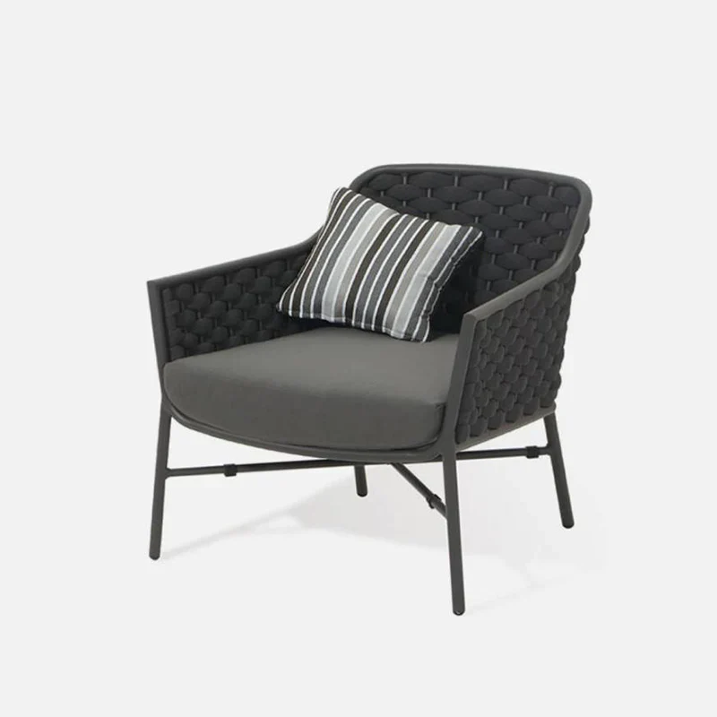 Lettiere Outdoor Garden Balcony Sofa Set 2 Seater, 2 Single Seater and 3 Tables Set (Grey) - Image 5
