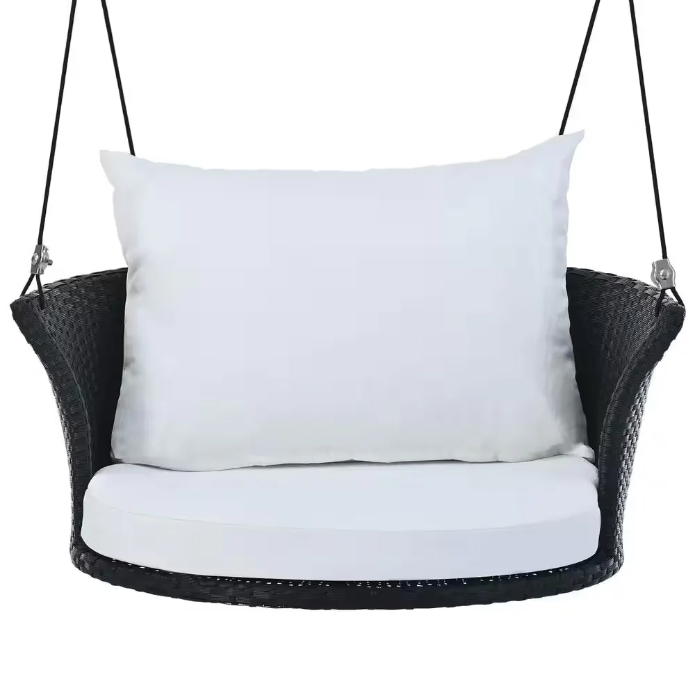 Lice Single Seater Hanging Swing Without Stand For Balcony , Garden Swing (Black + White) - Image 2