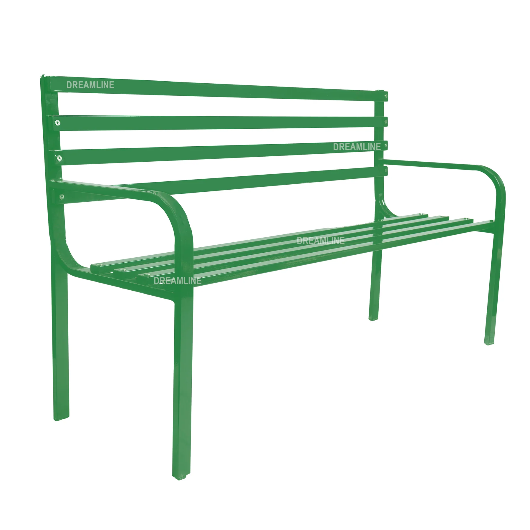 Linen Metal 3 Seater Garden Bench for Outdoor Park - (Green) - Image 4