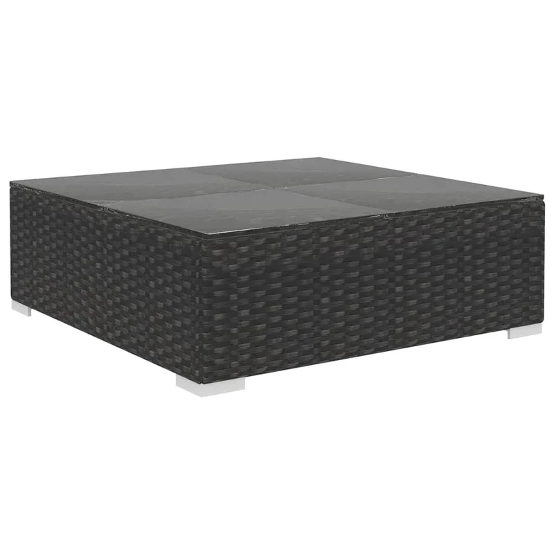 Looks Outdoor Swimming Poolside Lounger With 1 Side Table (Black + Grey) - Image 4