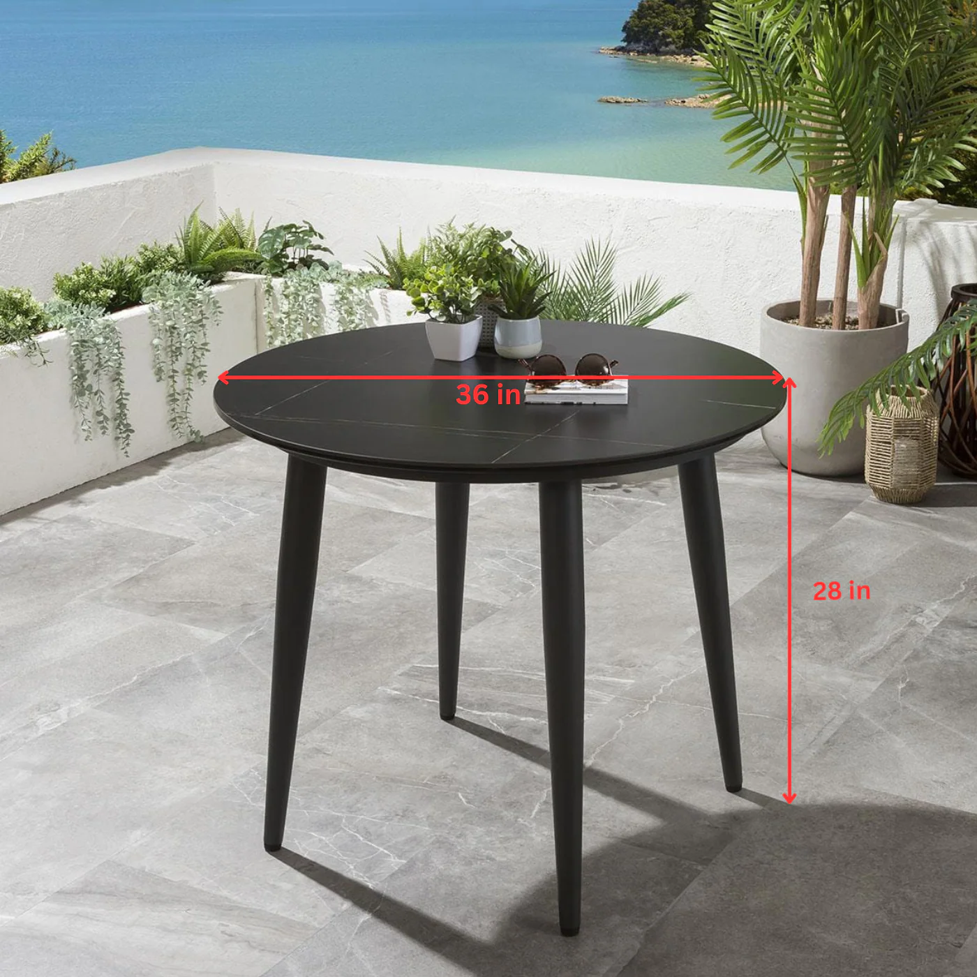 Luis Outdoor Patio Seating Set 2 Chairs and 1 Table Set (Black+Blue) Braided & Rope - Image 13