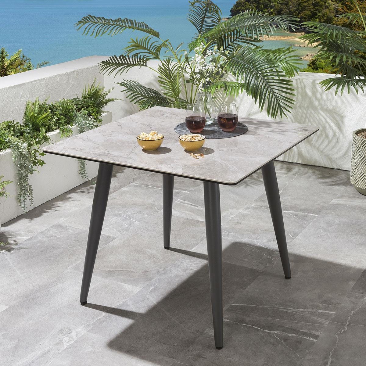 Luktro Outdoor Garden Patio Dining Set 4 Chairs and 1 Table Set Braided & Rope - Image 4