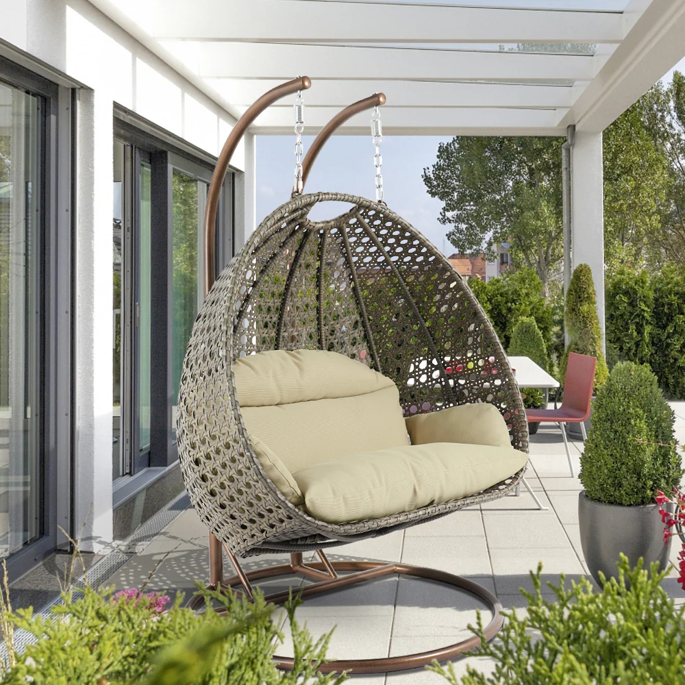 Marco Double Seater Hanging Swing With Stand For Balcony , Garden Swing (Dark Grey) - Image 15