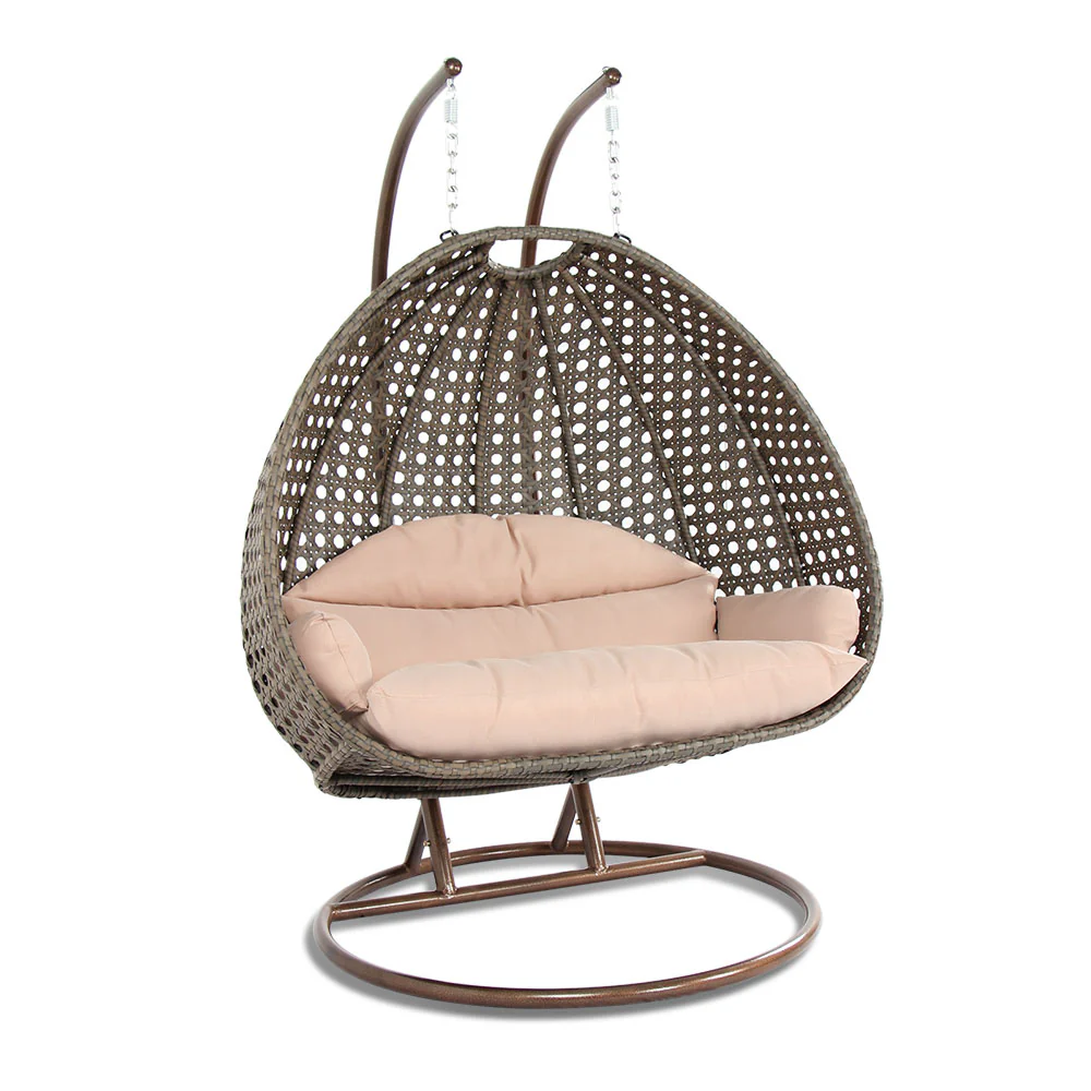 Marco Double Seater Hanging Swing With Stand For Balcony , Garden Swing (Dark Grey) - Image 2