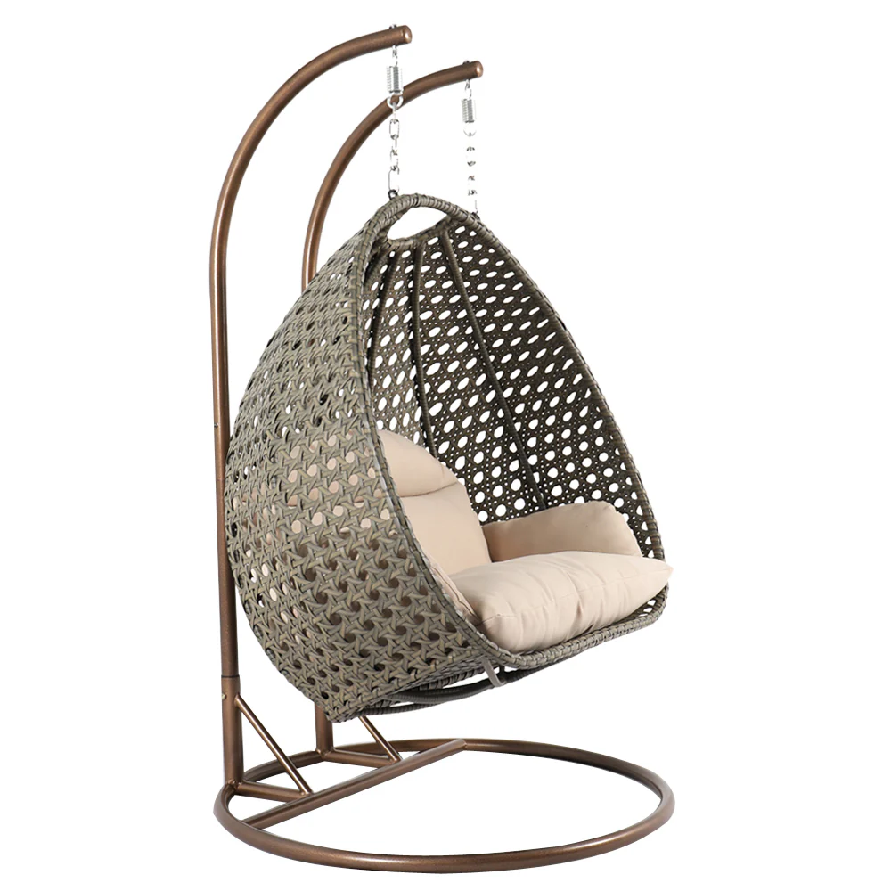 Marco Double Seater Hanging Swing With Stand For Balcony , Garden Swing (Dark Grey) - Image 3