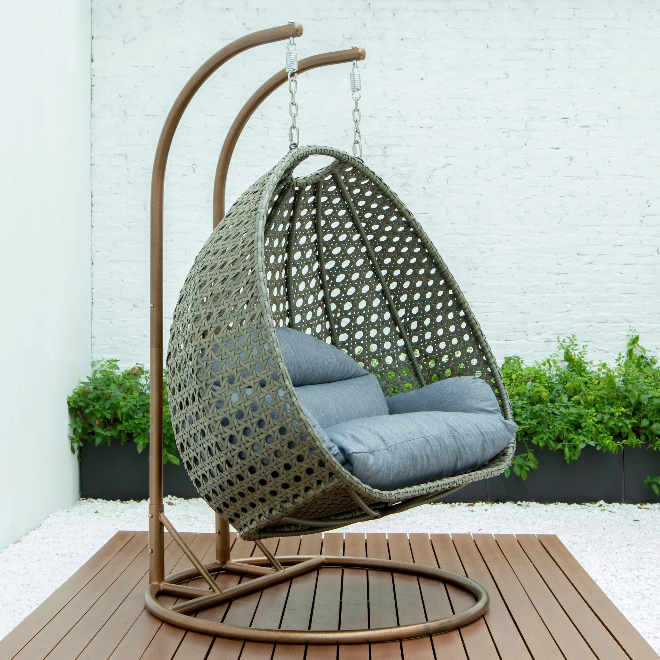 Marco Double Seater Hanging Swing With Stand For Balcony , Garden Swing (Dark Grey) - Image 8