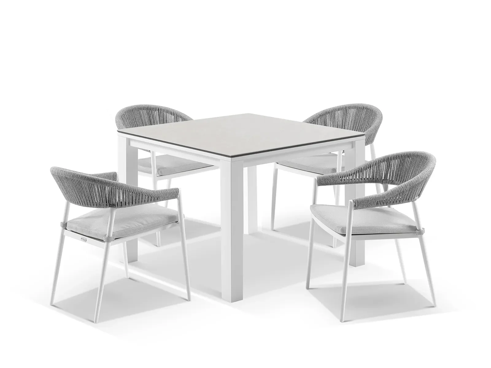 Maven Outdoor Patio Seating Set 4 Chairs and 1 Table Set Braided & Rope - Image 7