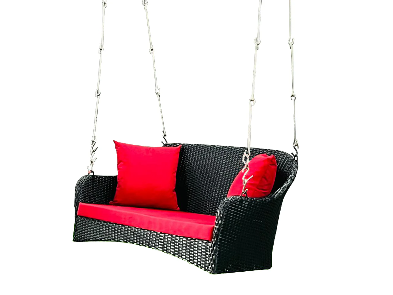Mcdaniel Double Seater Hanging Swing Without Stand For Balcony , Garden Swing (Black + Red) - Image 2