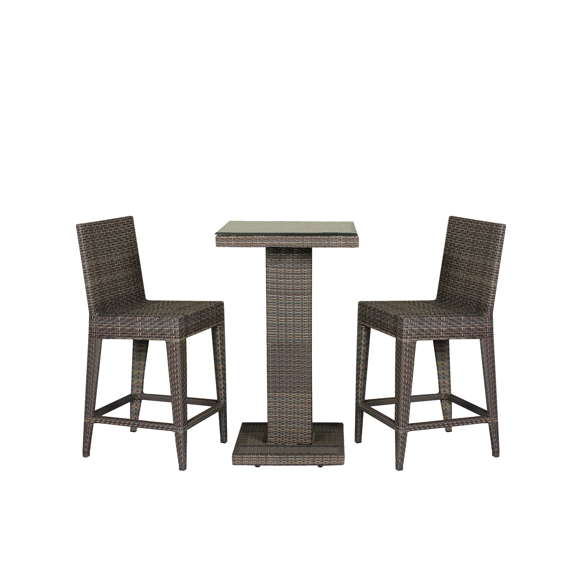 Meier Outdoor Patio Bar Sets 2 Chairs and 1 Table (Capicano) - Image 2