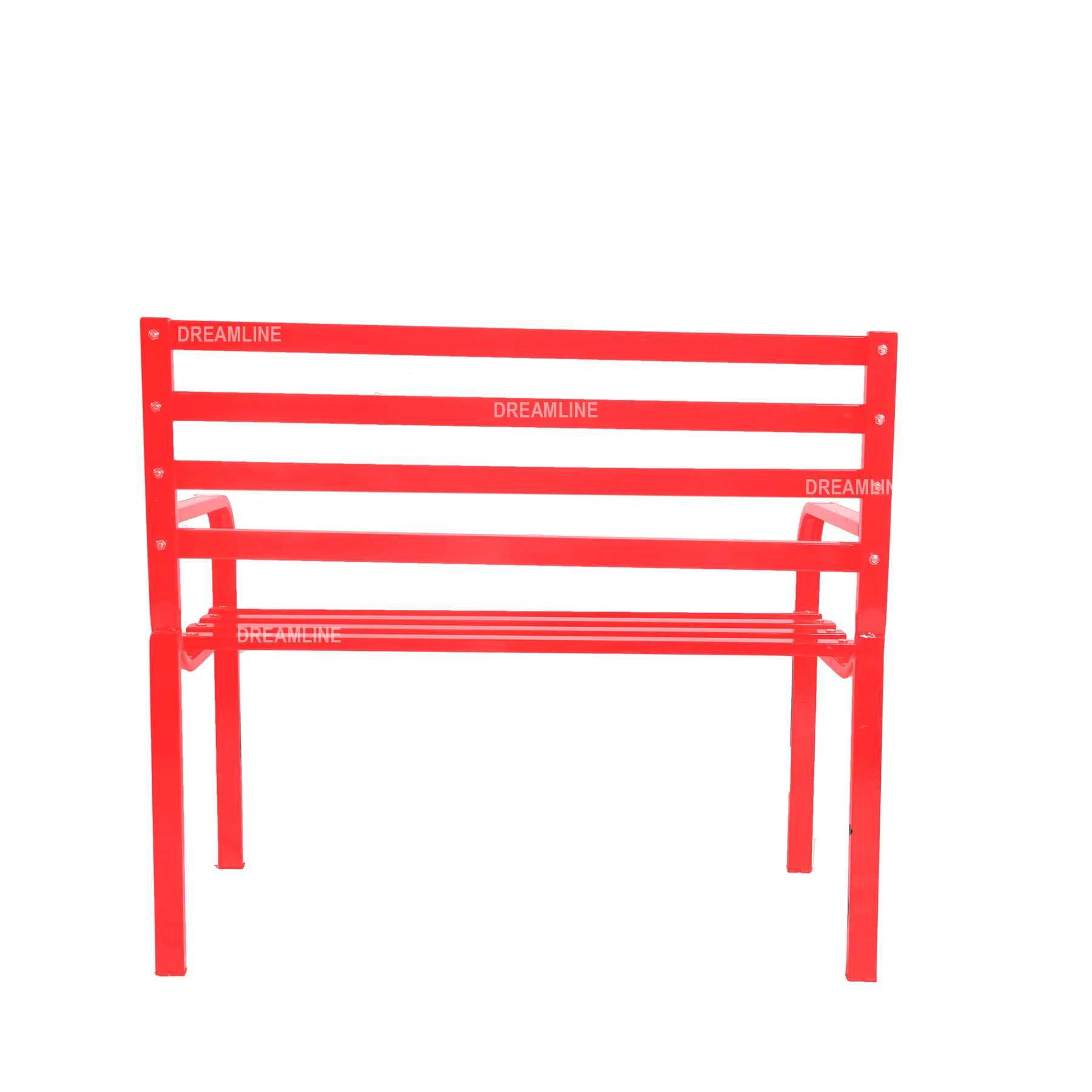 Nester Metal 2 Seater Garden Bench for Outdoor Park - (Red) - Image 3