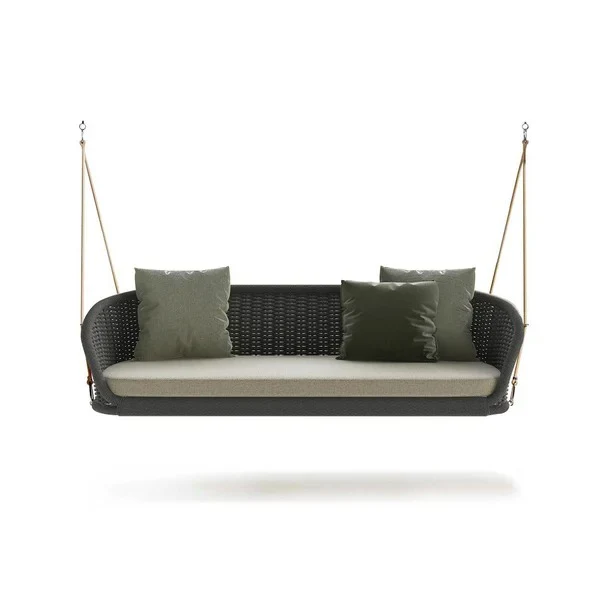 Nesti Double Seater Hanging Swing Without Stand For Balcony , Garden Swing (Dark Grey) Braided & Rope - Image 3
