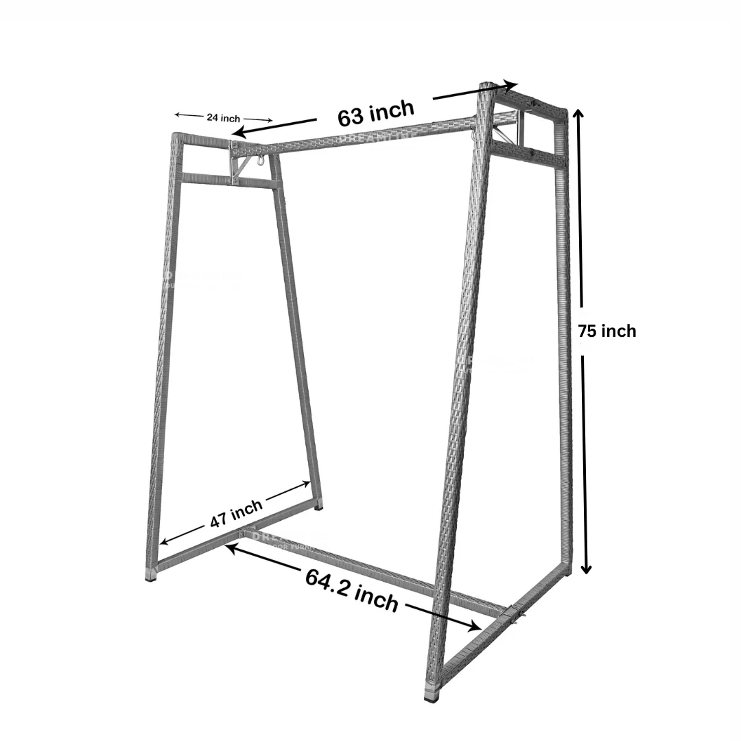 Nikos Garden Outdoor/Indoor Swing/jhula/hammocks Grey Double Seater Swing Stand - Image 4