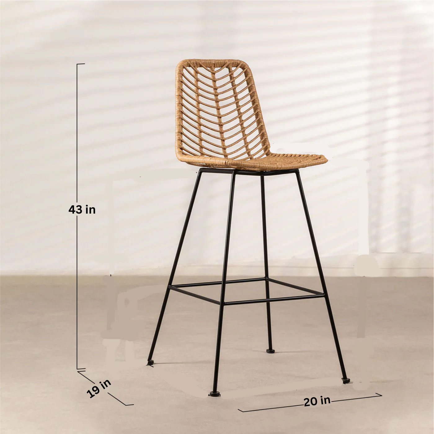 Noelia Outdoor Patio Bar Chair 1 Chair For Balcony (Honey) - Image 5