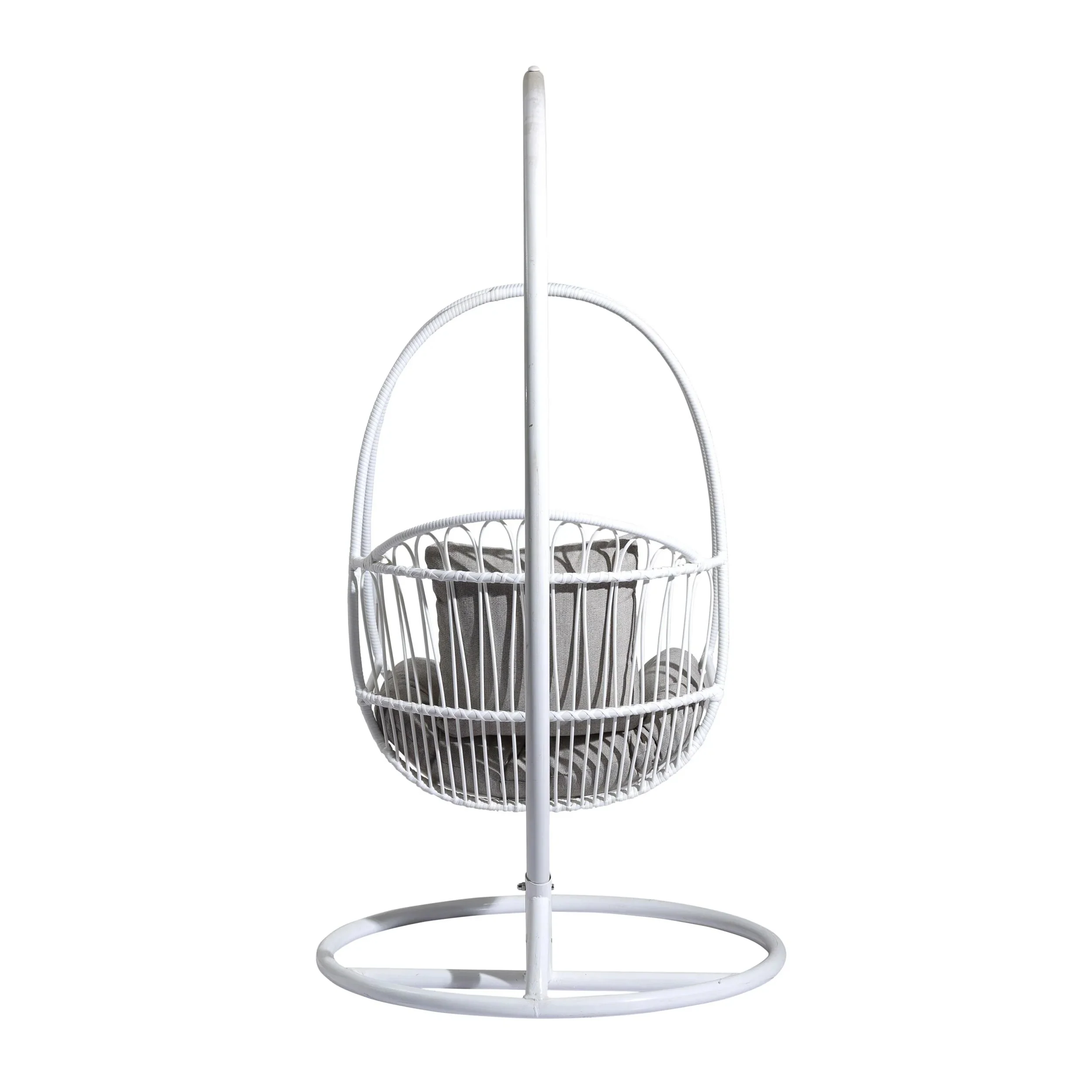 Olivia Single Seater Hanging Swing With Stand For Balcony , Garden (White) - Image 5