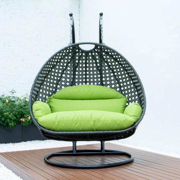 Paccio Double Seater Hanging Swing With Stand For Balcony , Garden Swing (Dark Grey) - Image 51