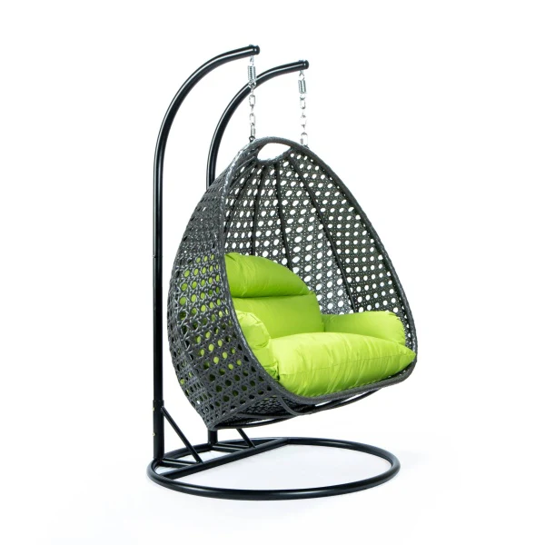 Paccio Double Seater Hanging Swing With Stand For Balcony , Garden Swing (Dark Grey) - Image 55