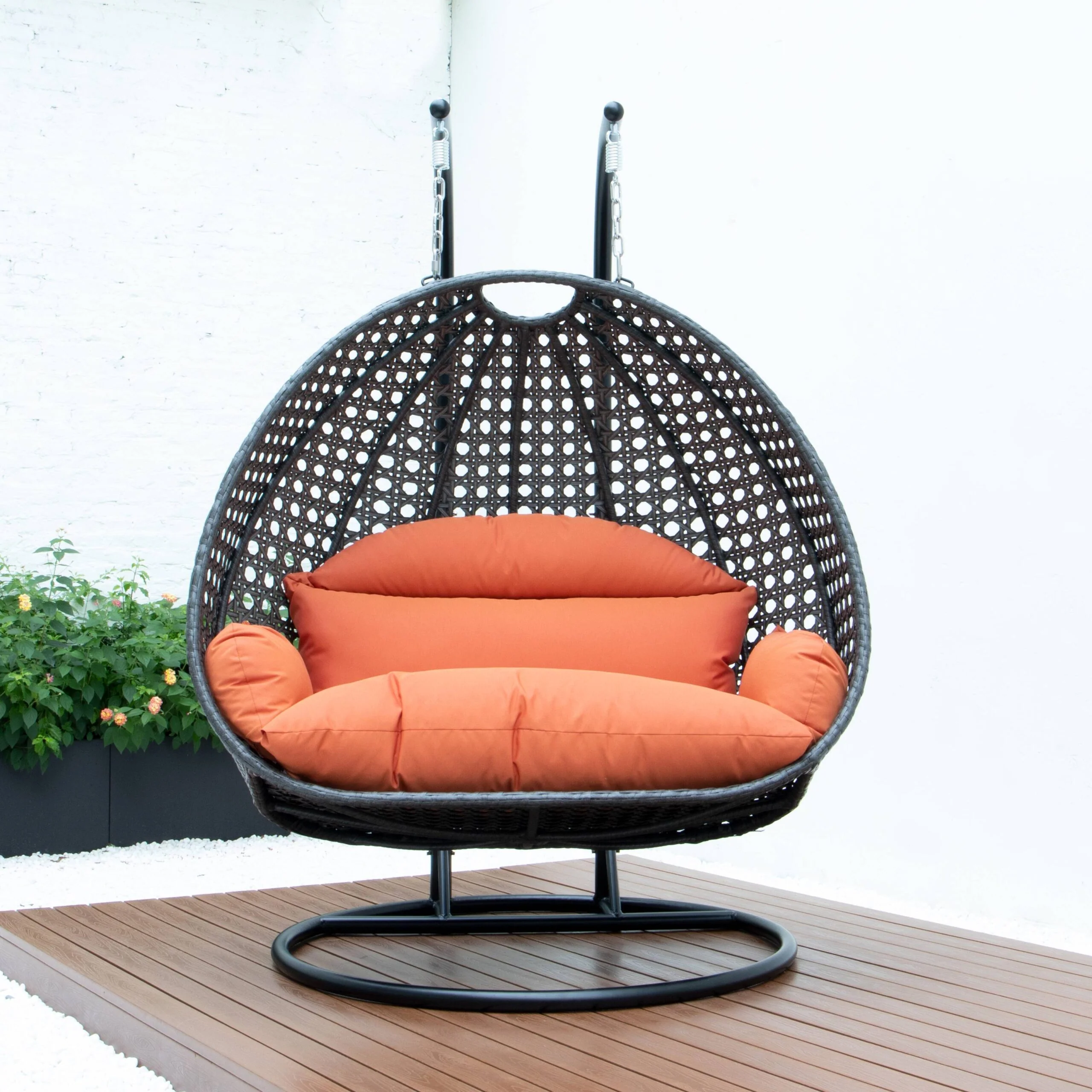 Paccio Double Seater Hanging Swing With Stand For Balcony , Garden Swing (Dark Grey) - Image 69