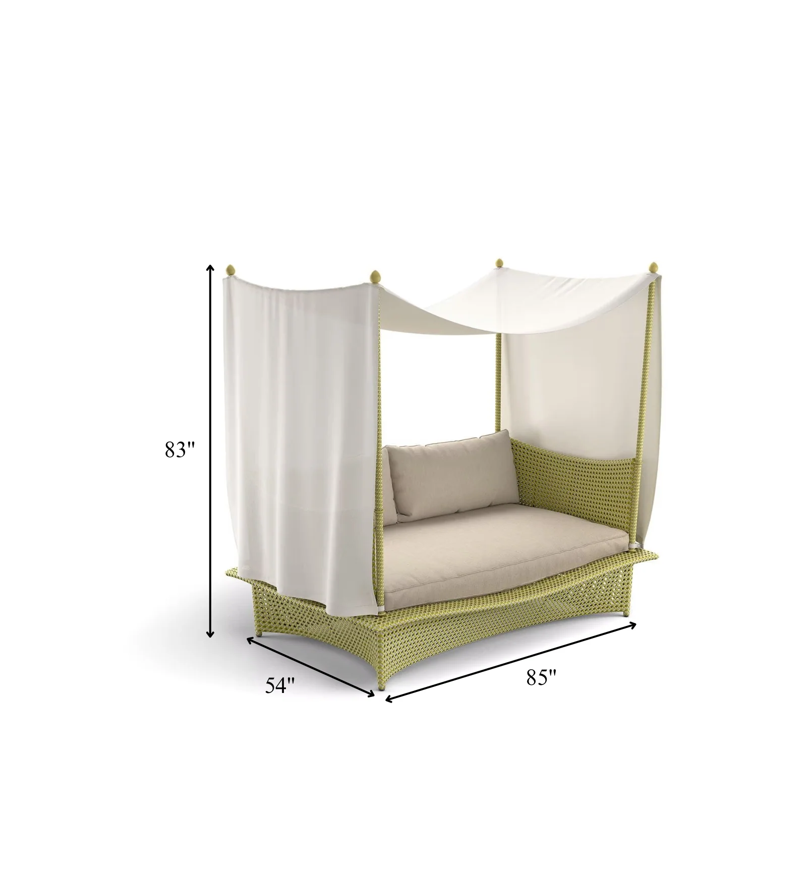Palermo Outdoor Poolside Sunbed With Cushion Daybed (Green) - Image 2