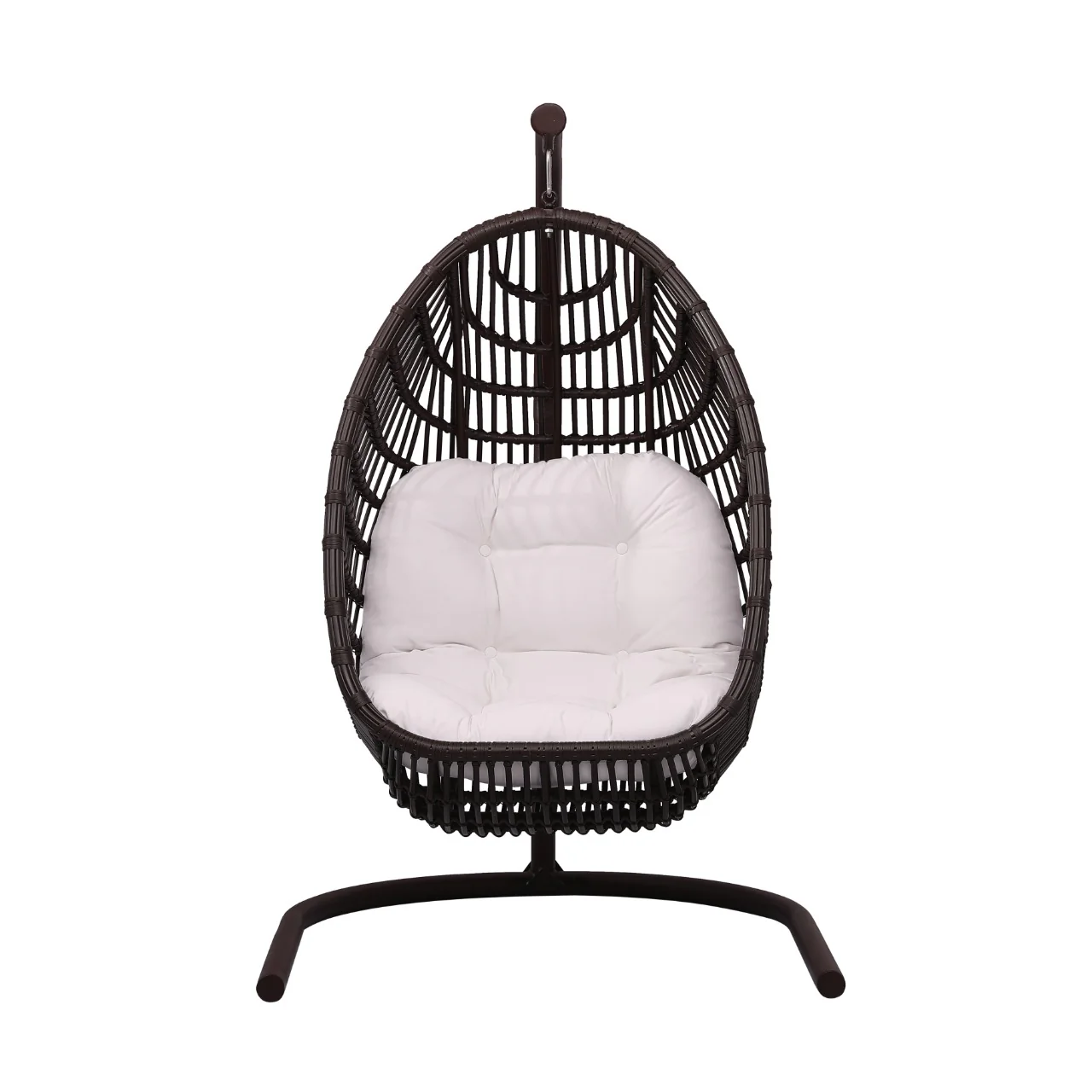 Pastora Single Seater Hanging Swing With Stand For Balcony, Garden (Dark Brown) - Image 2