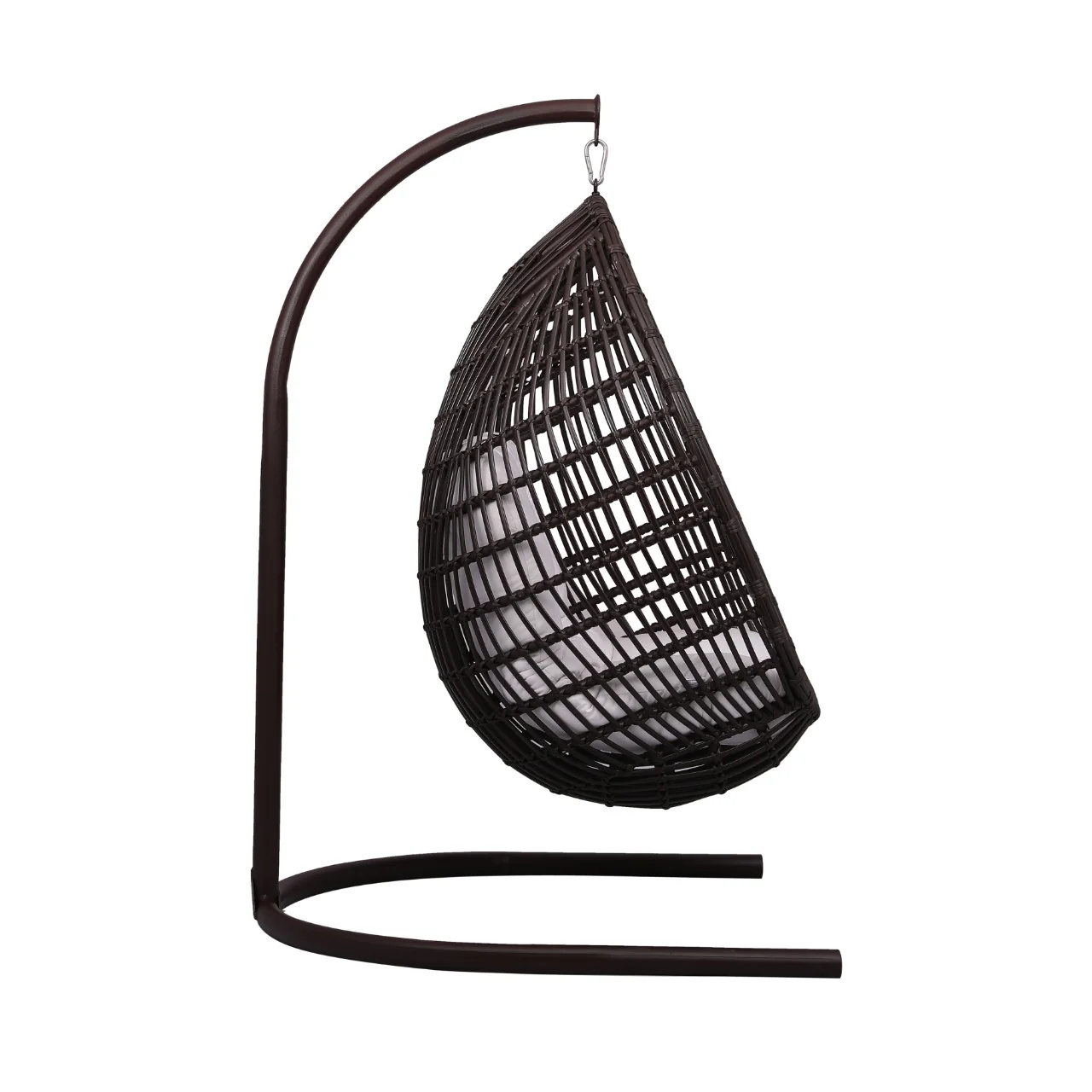 Pastora Single Seater Hanging Swing With Stand For Balcony, Garden (Dark Brown) - Image 3