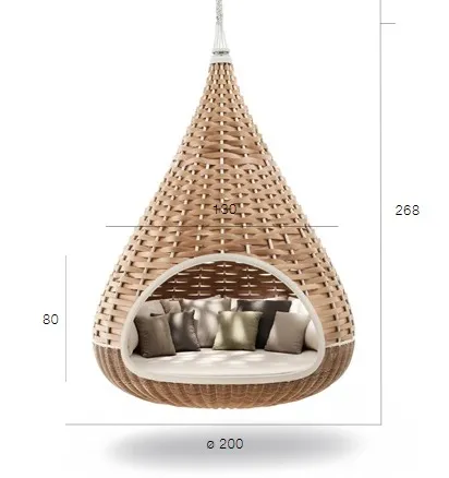 Pepito Three Seater Hanging Swing Without Stand For Balcony, Garden Swing (Honey) - Image 6