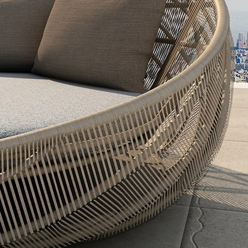 Perales Outdoor Poolside Sunbed With Cushion Daybed (GREY) - Image 5