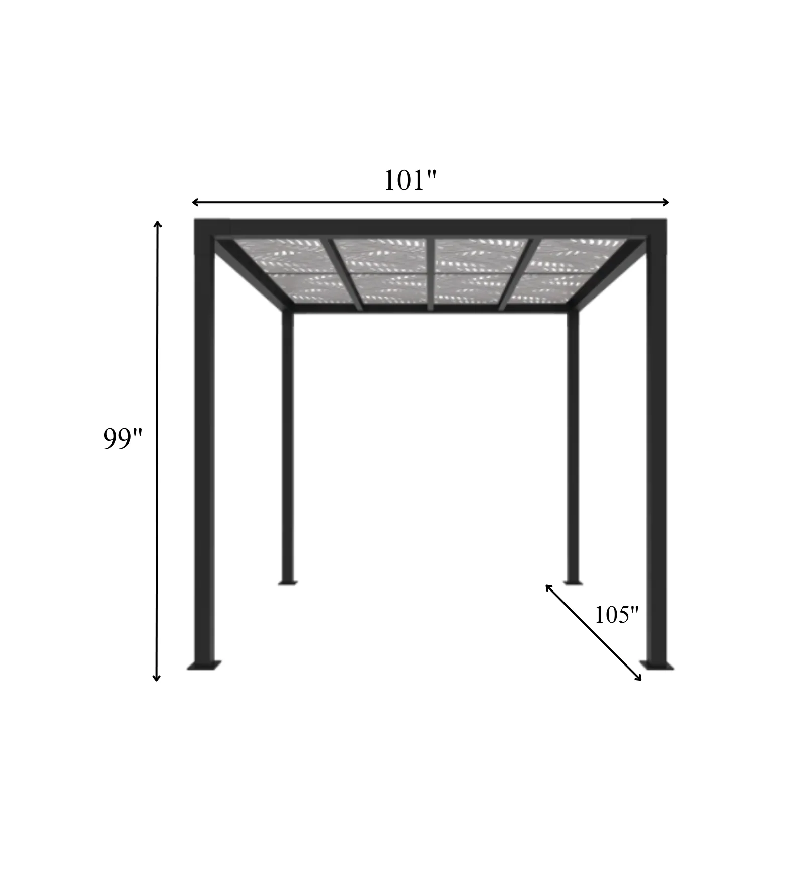 Perlita Outdoor Pergola For Garden ,Terrace (Black) - Image 4