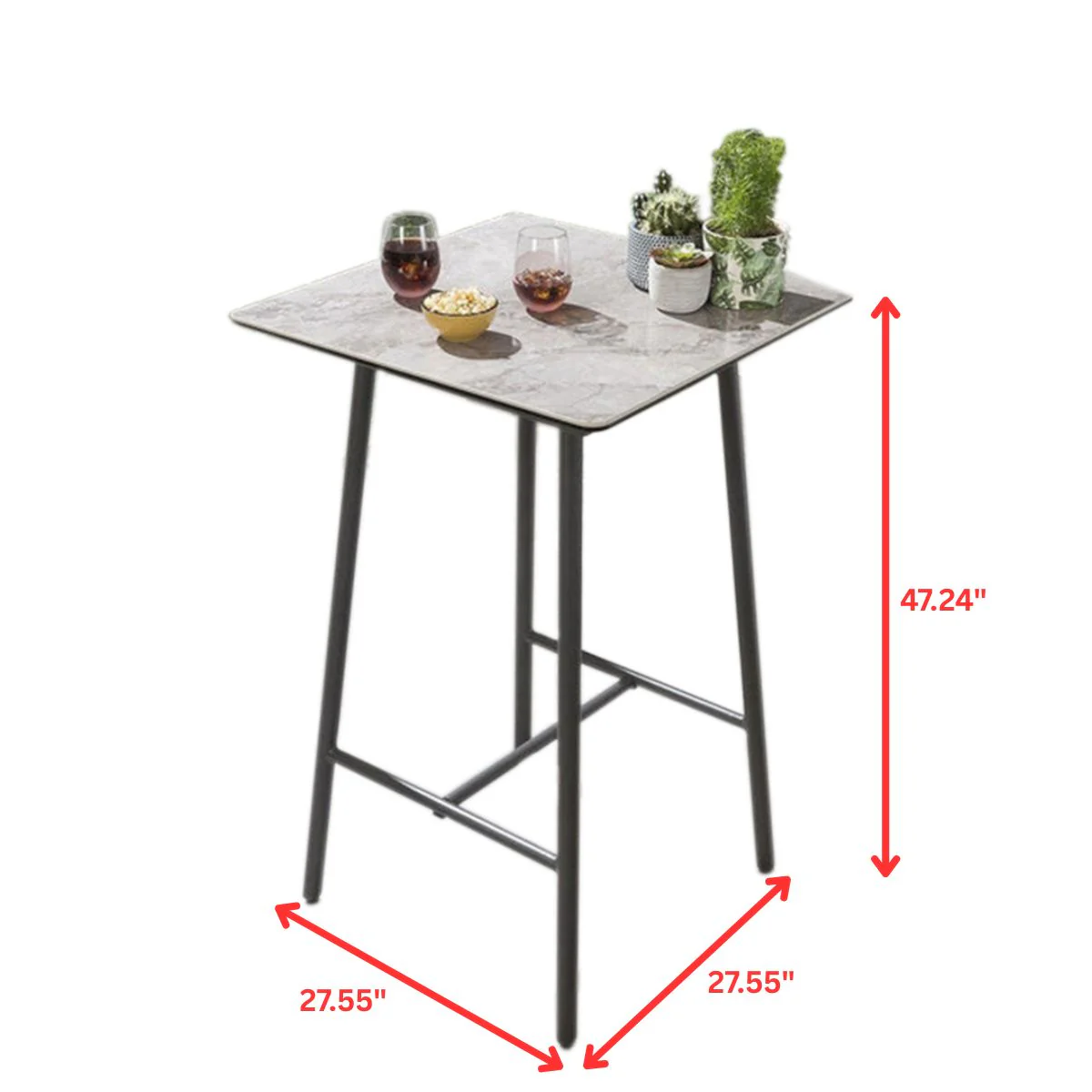 Pico Outdoor Patio Bar Set 4 Chairs and 1 Table Set (Black) Braided & Rope - Image 8