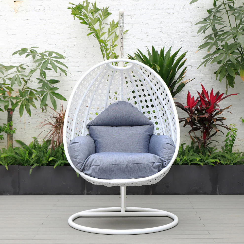 Pico Single Seater Hanging Swing With Stand For Balcony , Garden (White) - Image 9