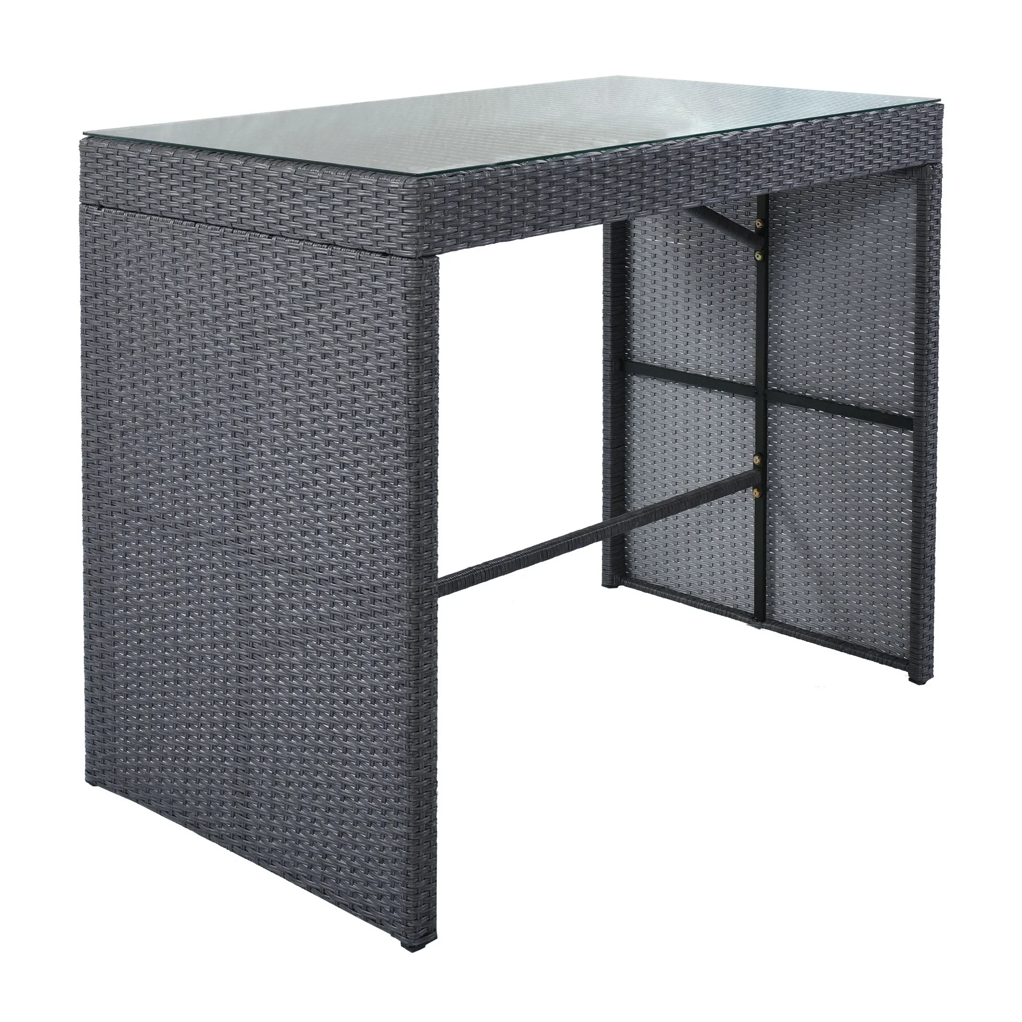 Espiritu Outdoor Bar Sets 4 Stools and 1 Table Patio Bar Set (Grey) - Image 3