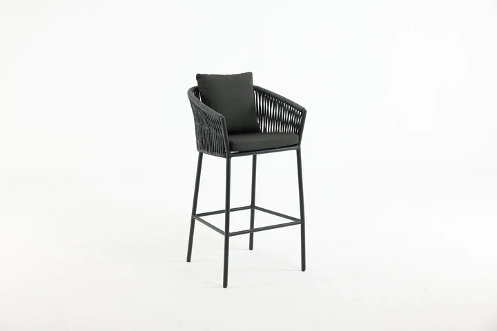 Pirlo Outdoor Patio Bar Sets 4 Chairs and 1 Table (Dark Grey) - Image 2