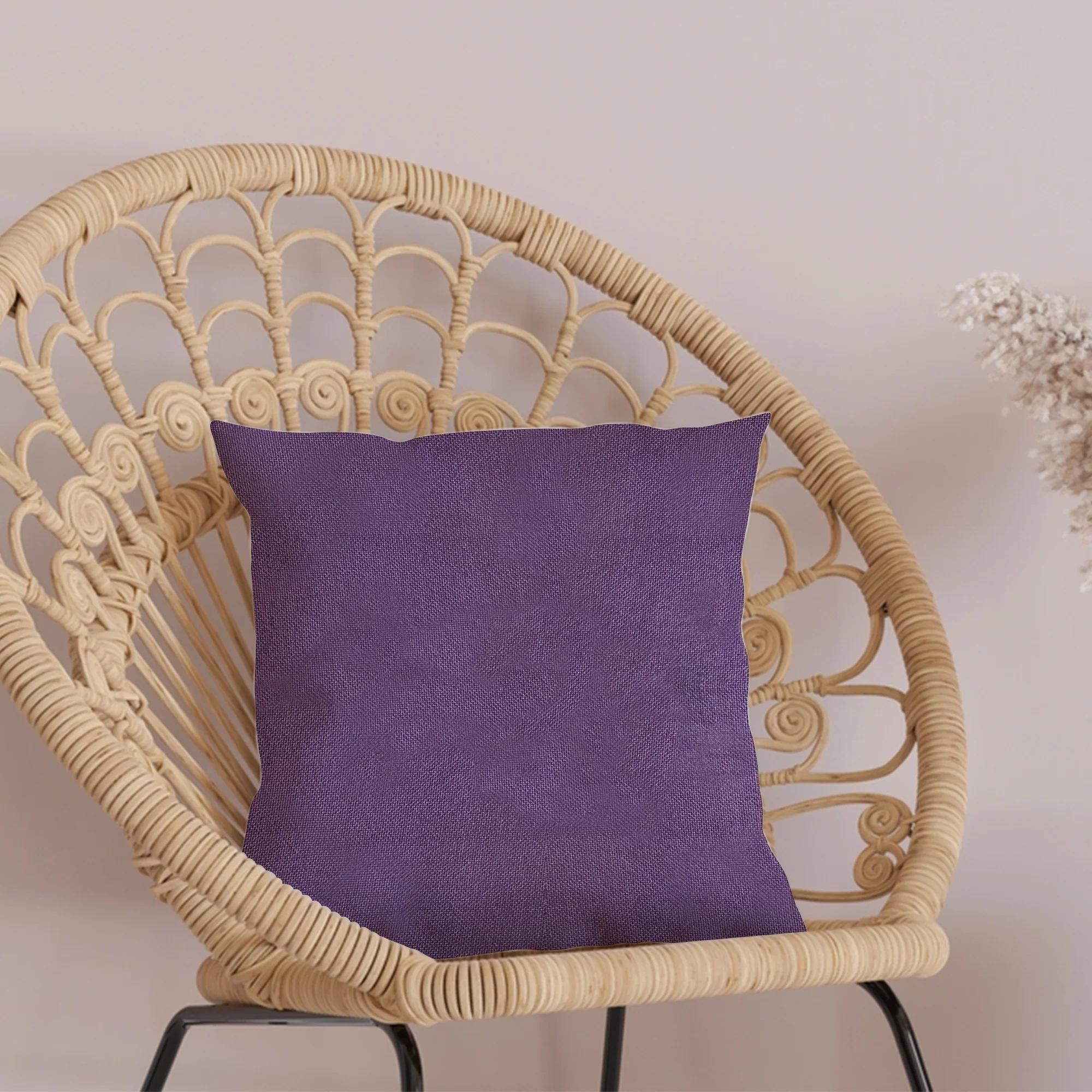 Purple Outdoor Fabric Pillow Plain Shade 07