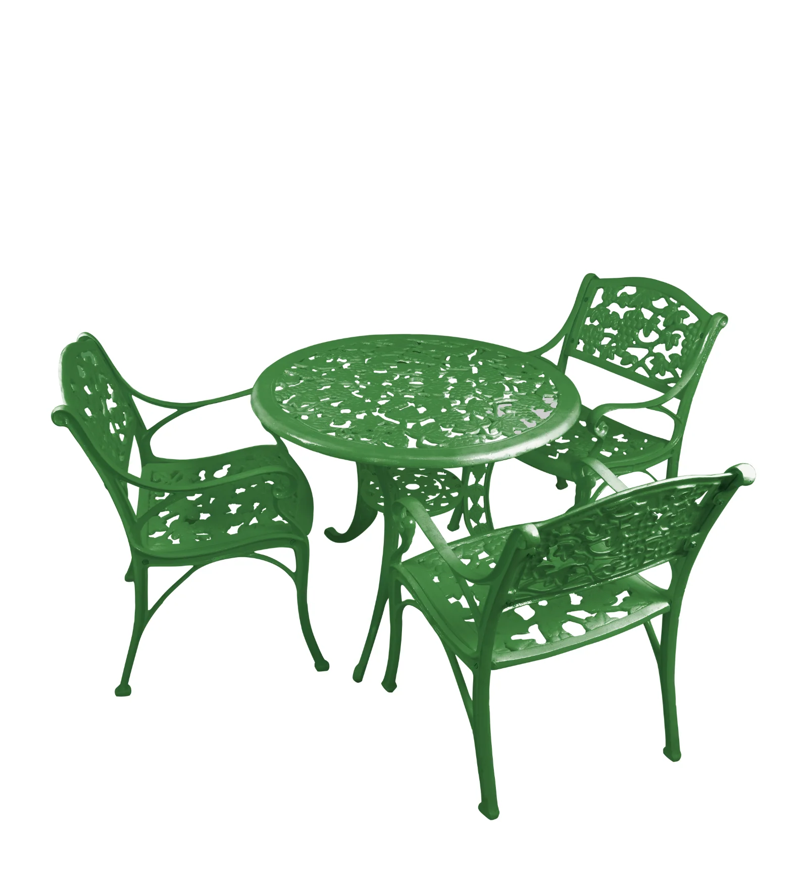 Rahel Cast Aluminium Garden Patio Seating 3 Chair and 1 Table Set - Image 10