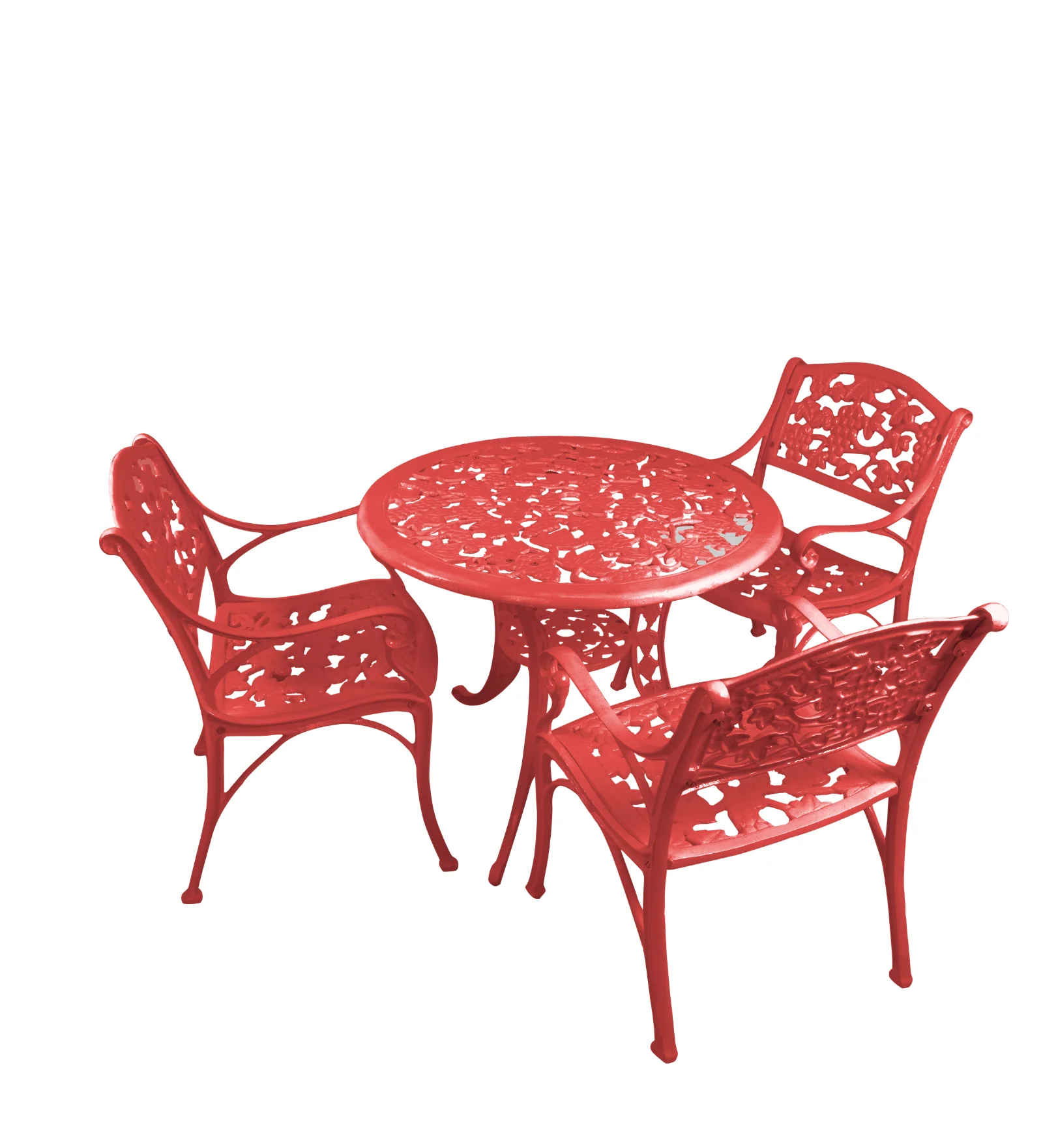 Rahel Cast Aluminium Garden Patio Seating 3 Chair and 1 Table Set - Image 11