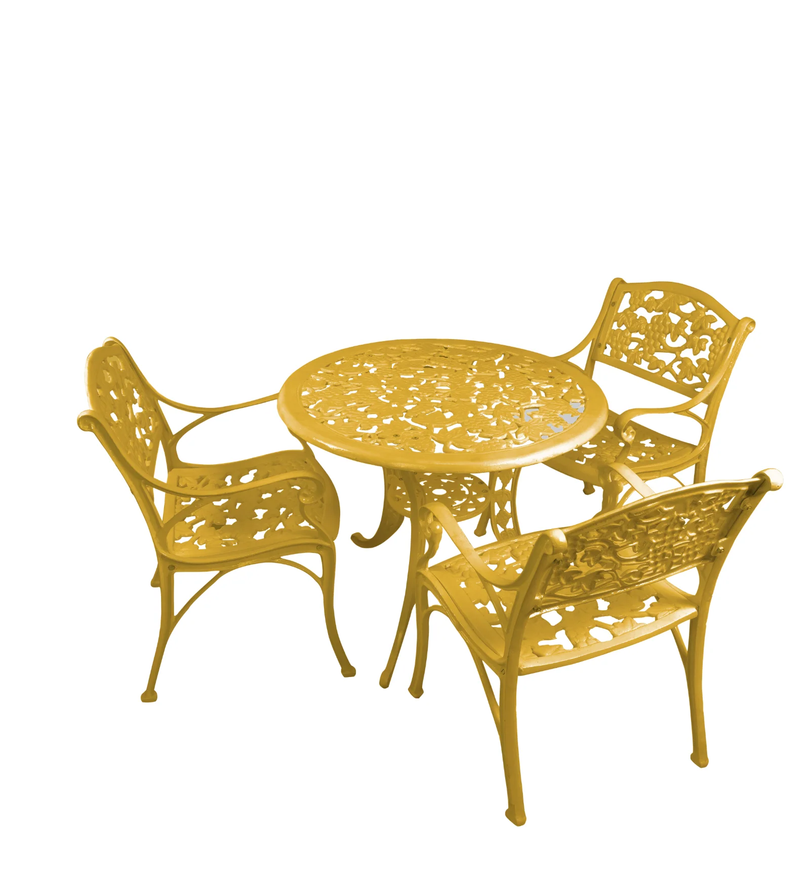 Rahel Cast Aluminium Garden Patio Seating 3 Chair and 1 Table Set - Image 12