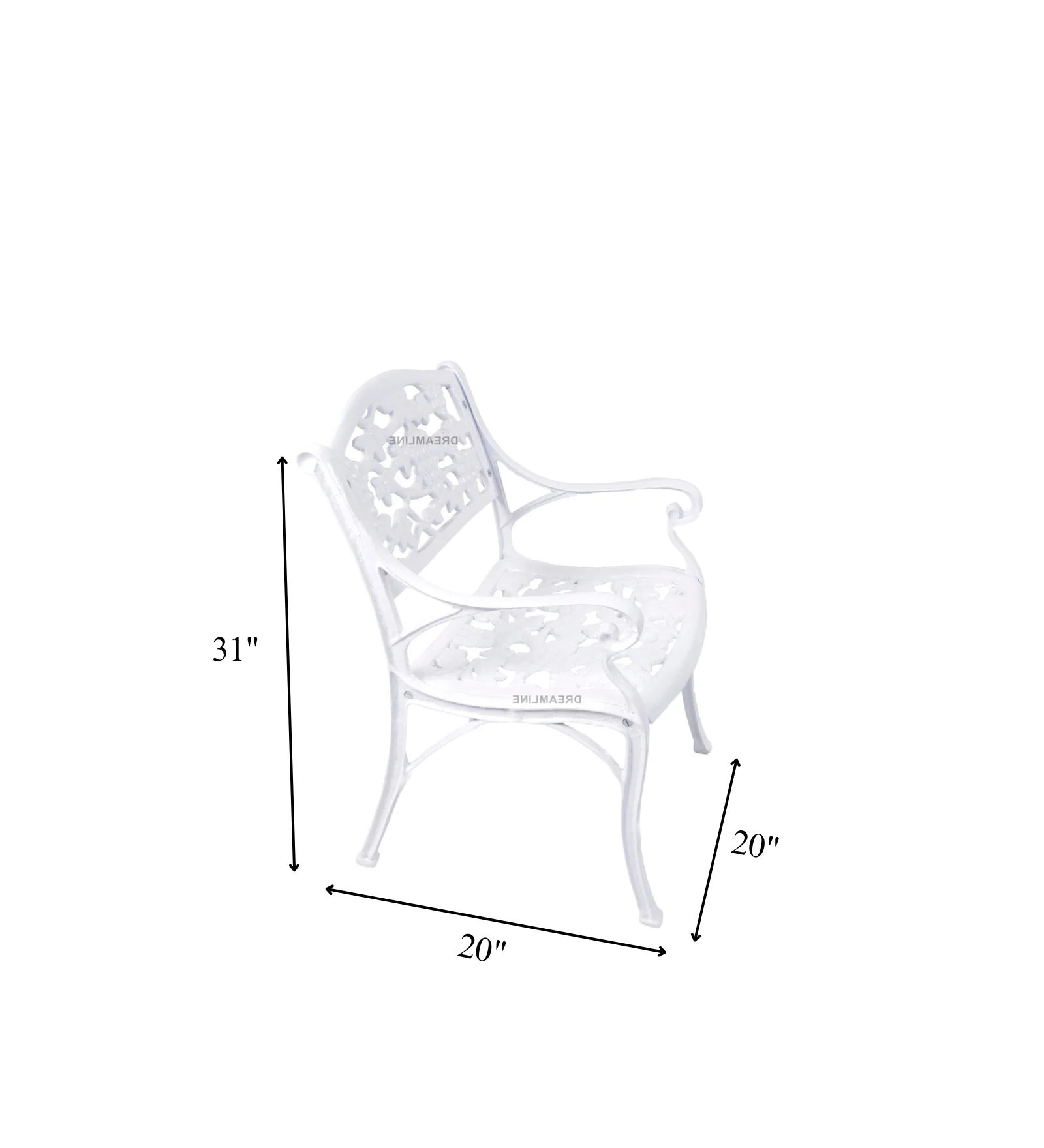 Rahel Cast Aluminium Garden Patio Seating 3 Chair and 1 Table Set - Image 13